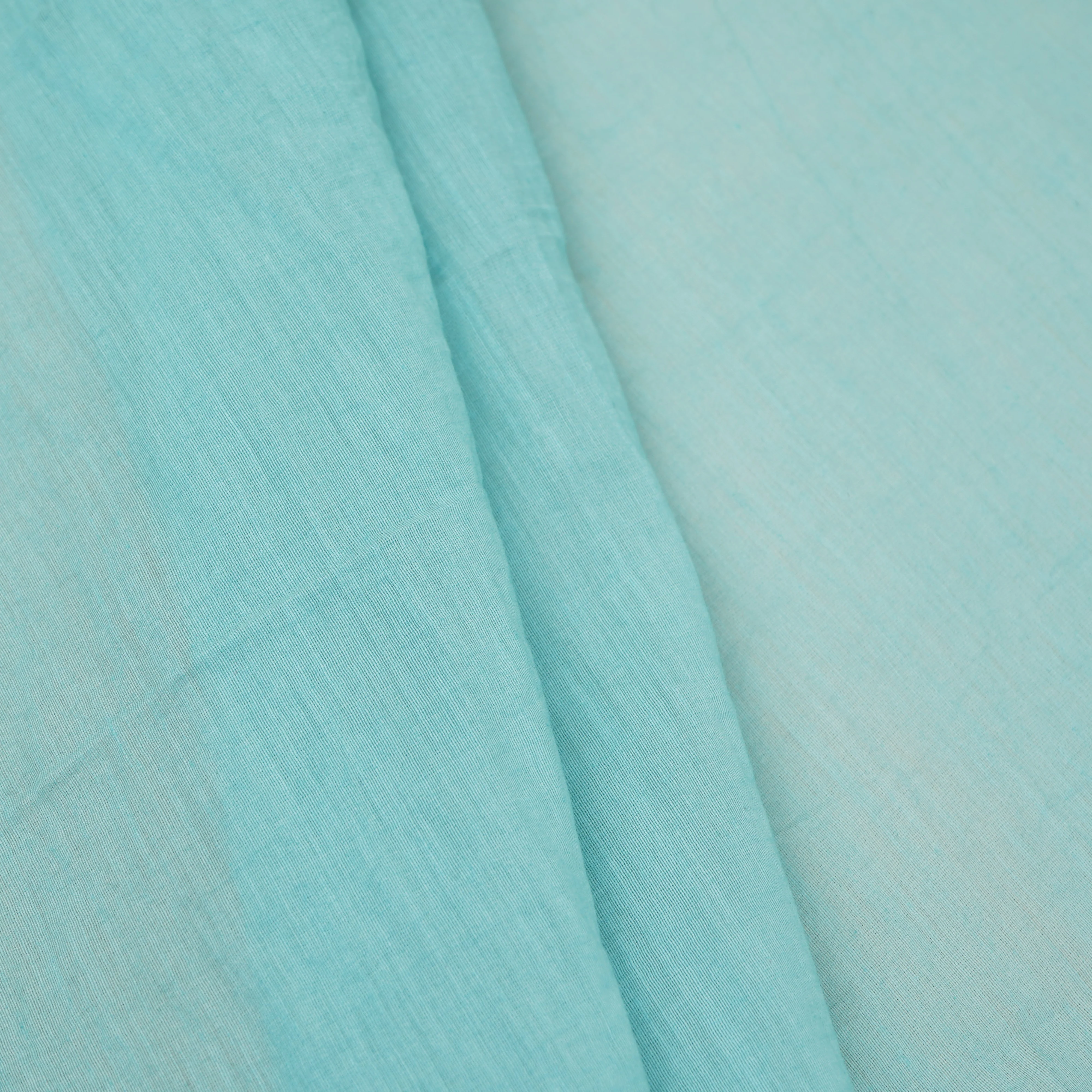 Aqua Blue Floral Applique 3D work Mul Chanderi Fabric DC-30260 - Image 4