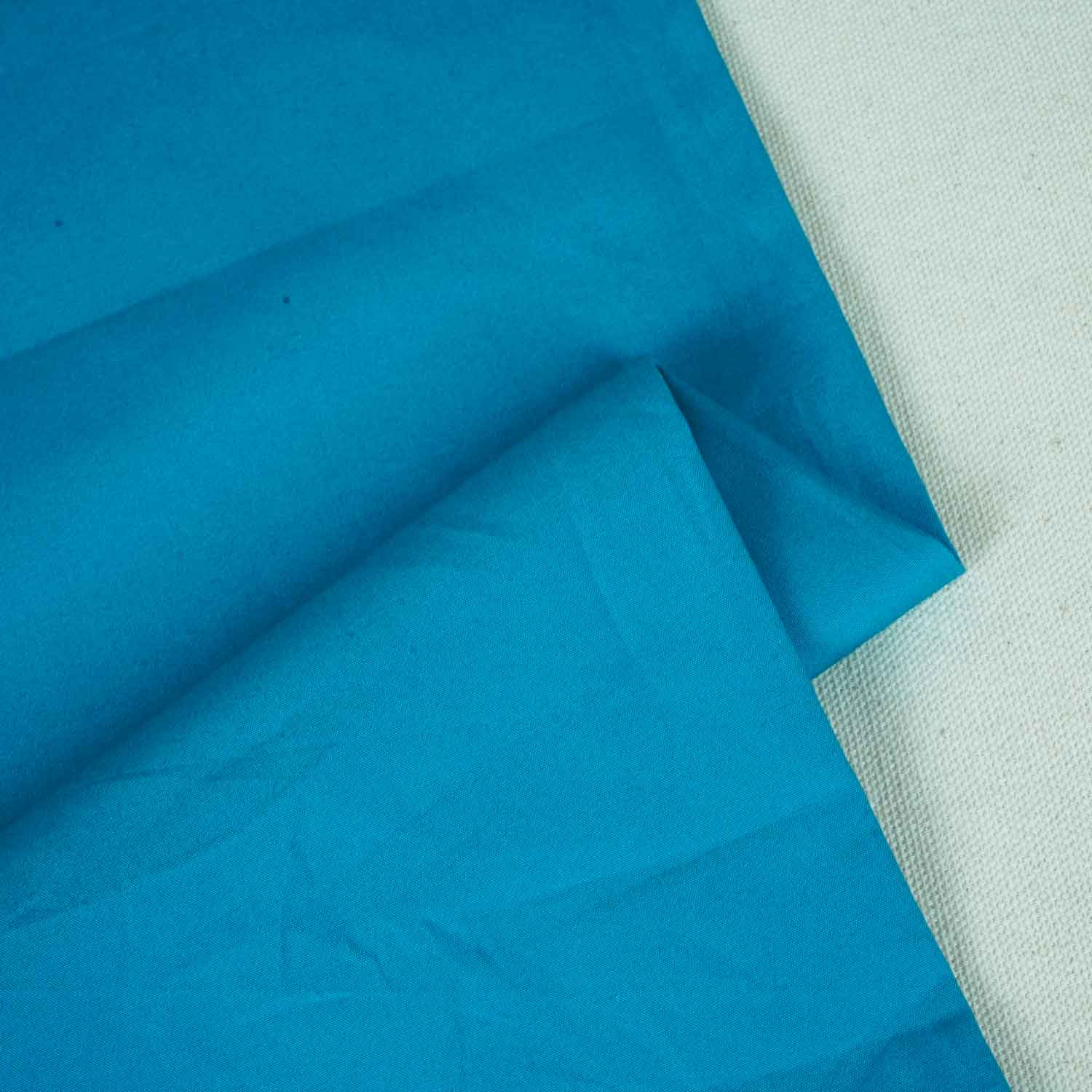 Aqua Blue Solid Poplin Fabric LSF-27891 - Image 2