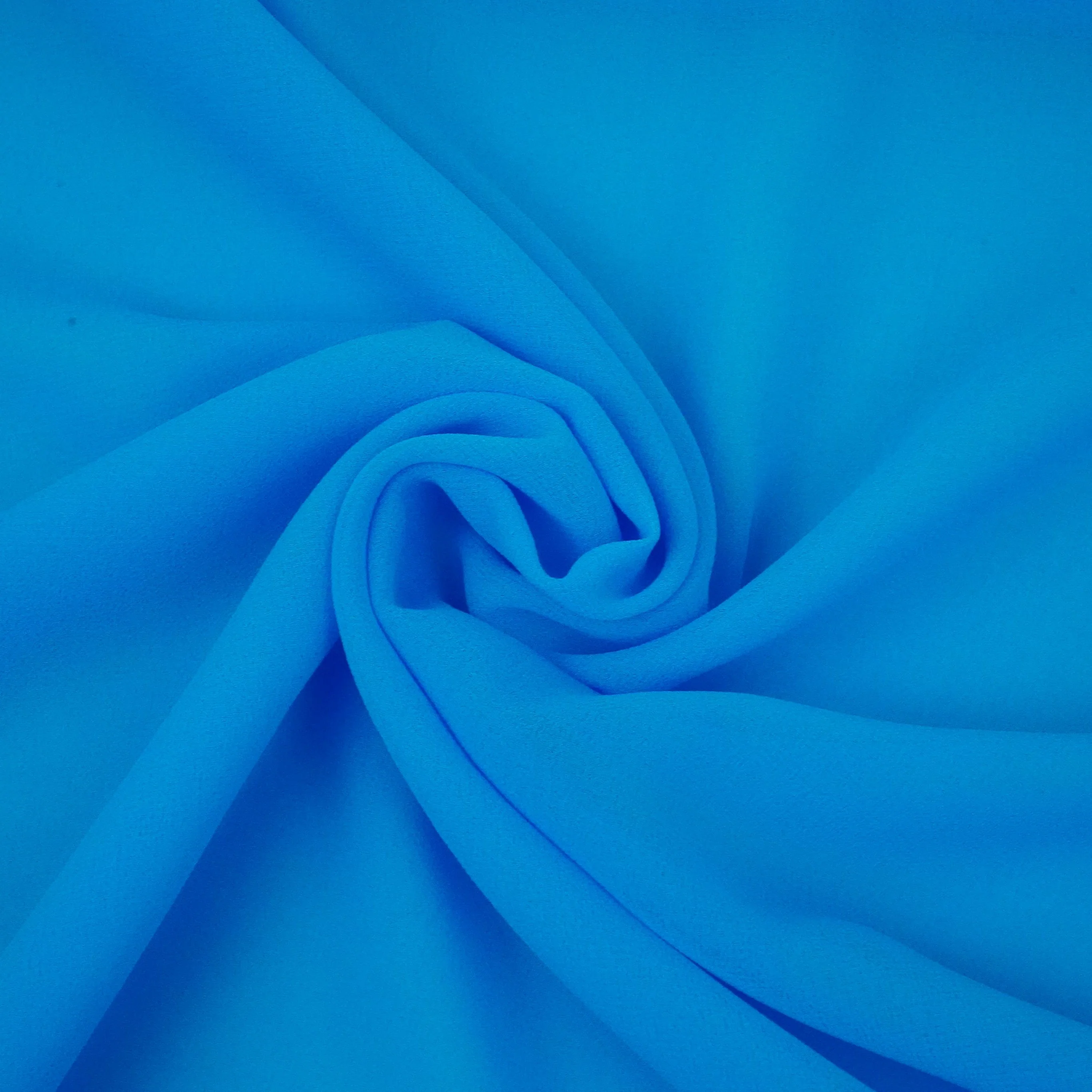 Azure Blue Solid georgette Fabric TU-6847 - Image 4