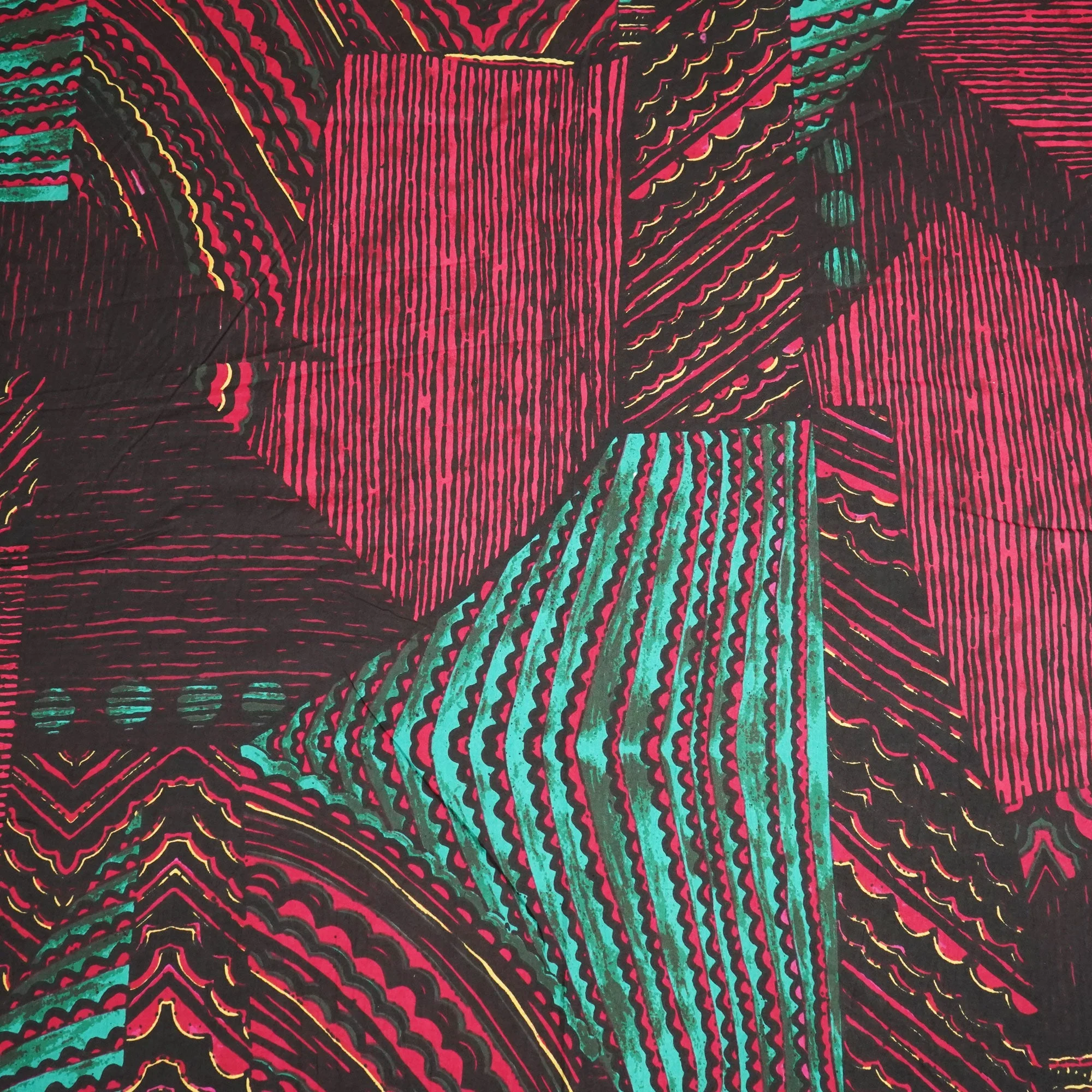 Black Abstract Print Cotton Fabric MFL-23622 - Image 3