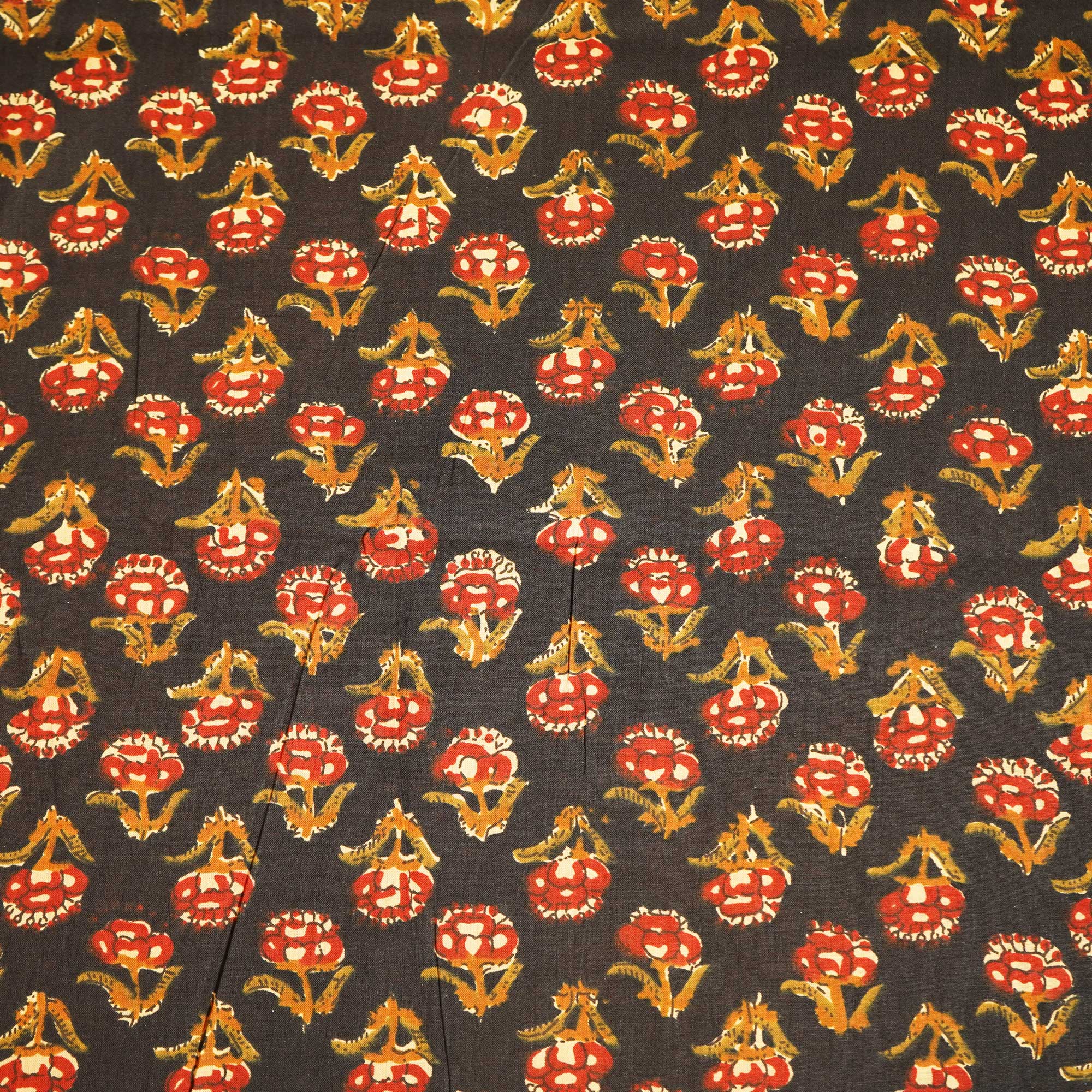 Black Ajrakh Print Cotton Fabric MFL-23715 - Image 3
