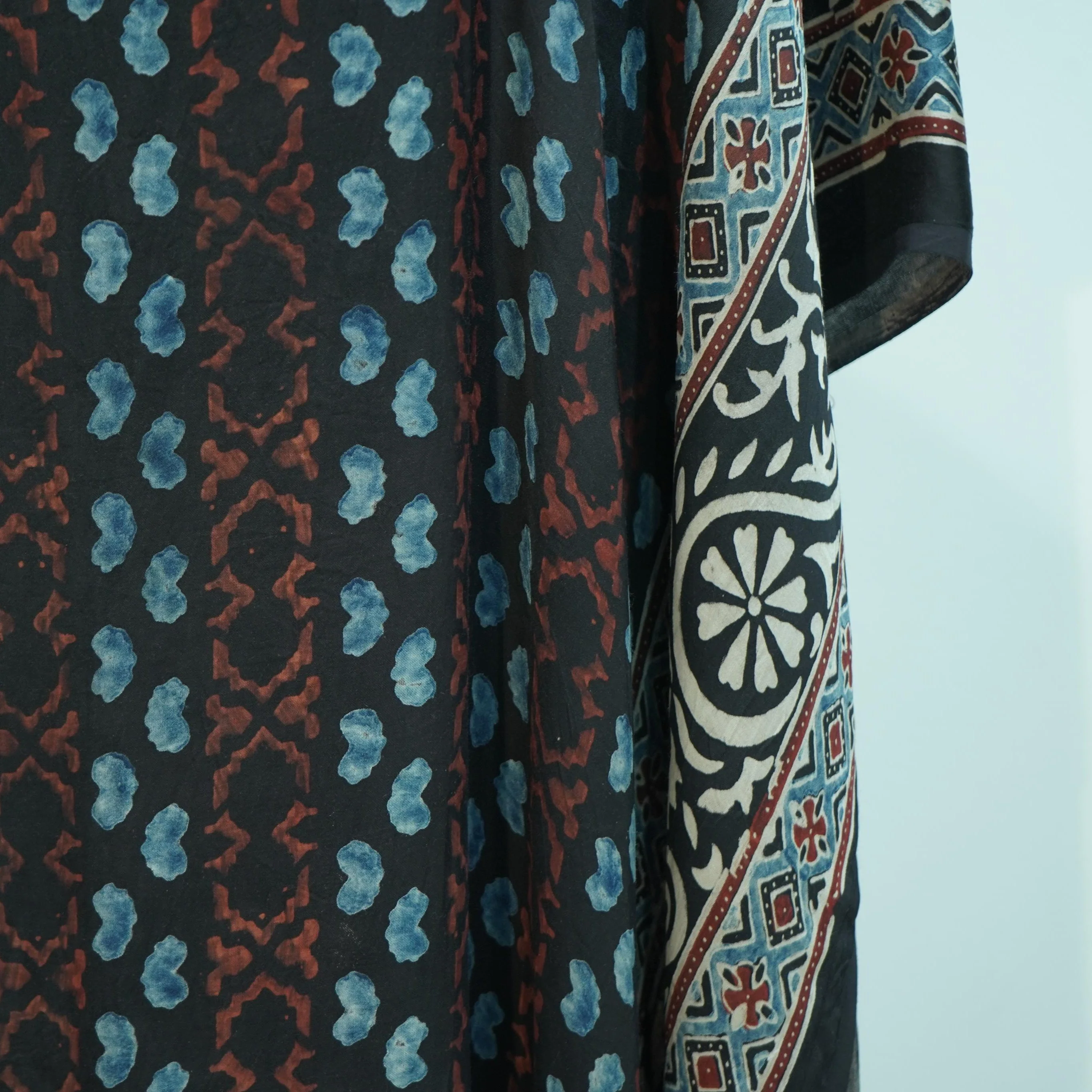 Black Ajrakh print Modal Silk Kaftan EEG-31605 - Image 2