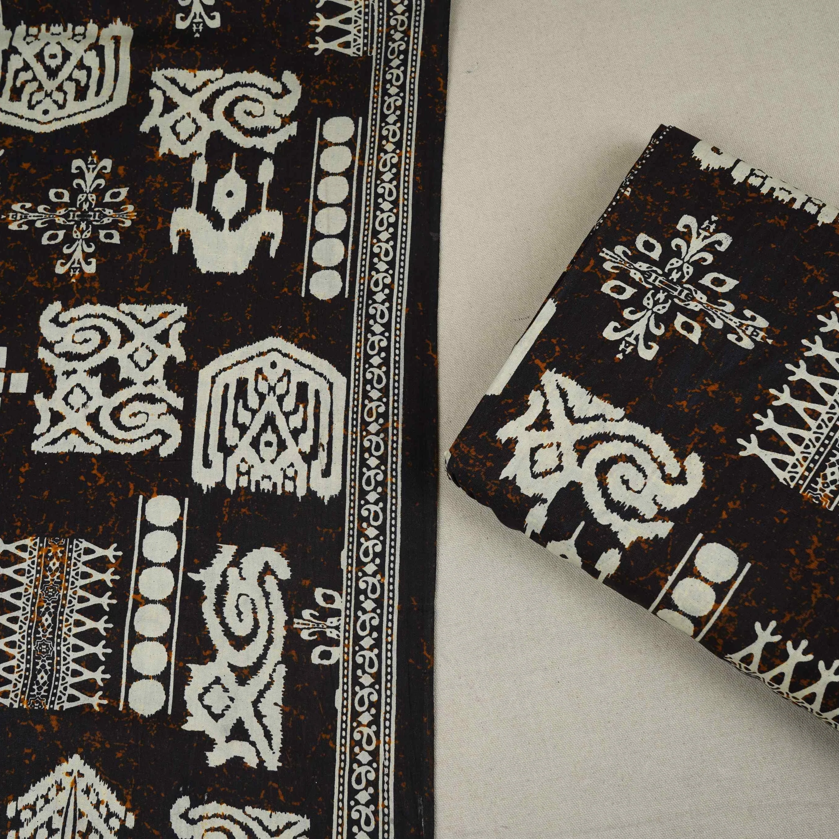 Black & White Batik Print Cotton Fabric OG-30317