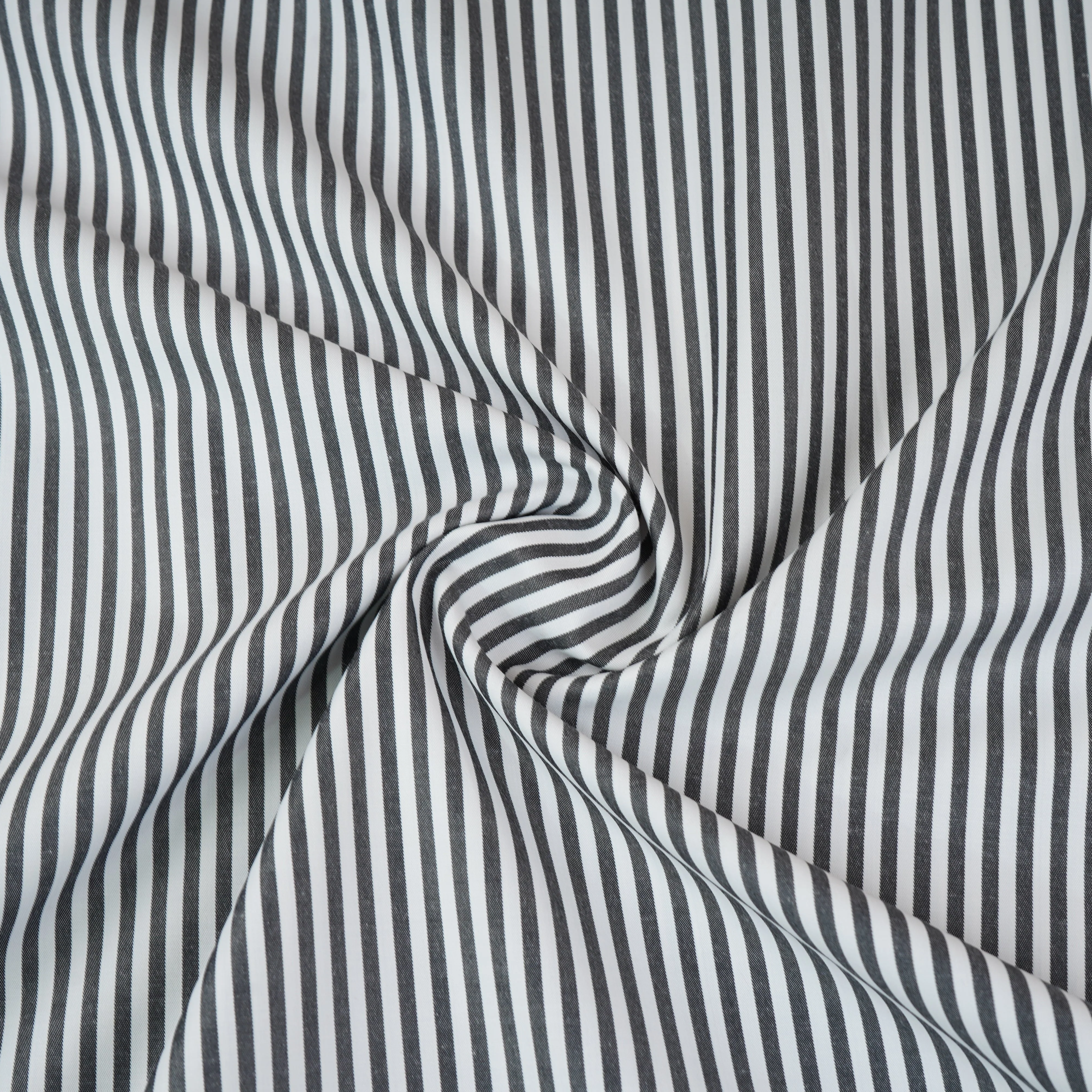 Black & White Stripes Print Poplin Fabric MFM-30159 - Image 3