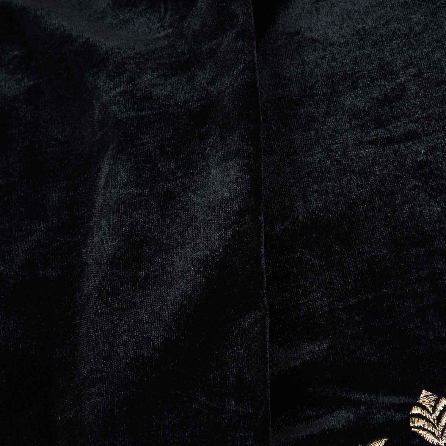Black Border Work Cutdana Velvet 9000 Fabric SC-28252 - Image 4