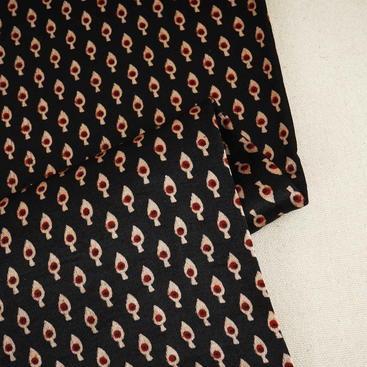 Black Floral Print Mashru Silk Fabric EEG-28320 - Image 2