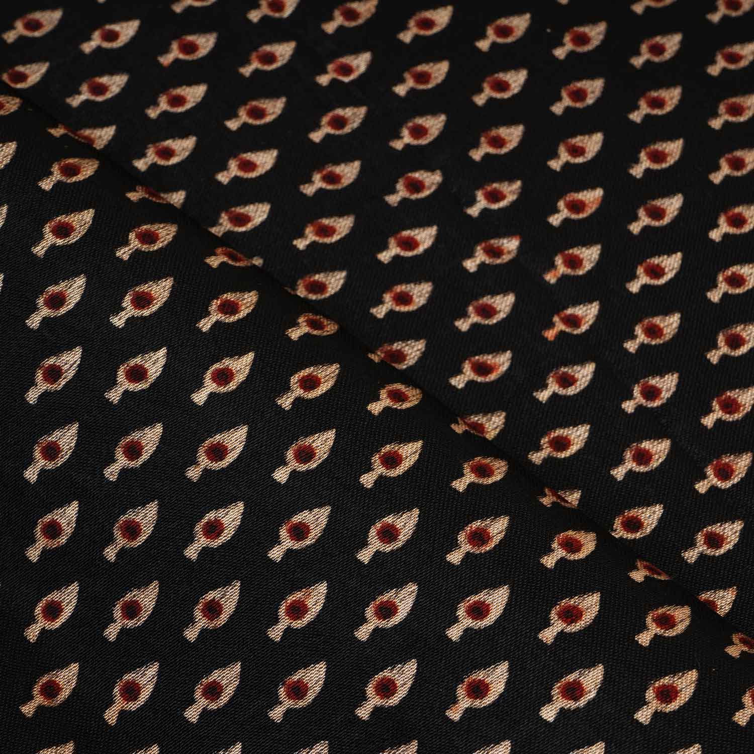 Black Floral Print Mashru Silk Fabric EEG-28320 - Image 3