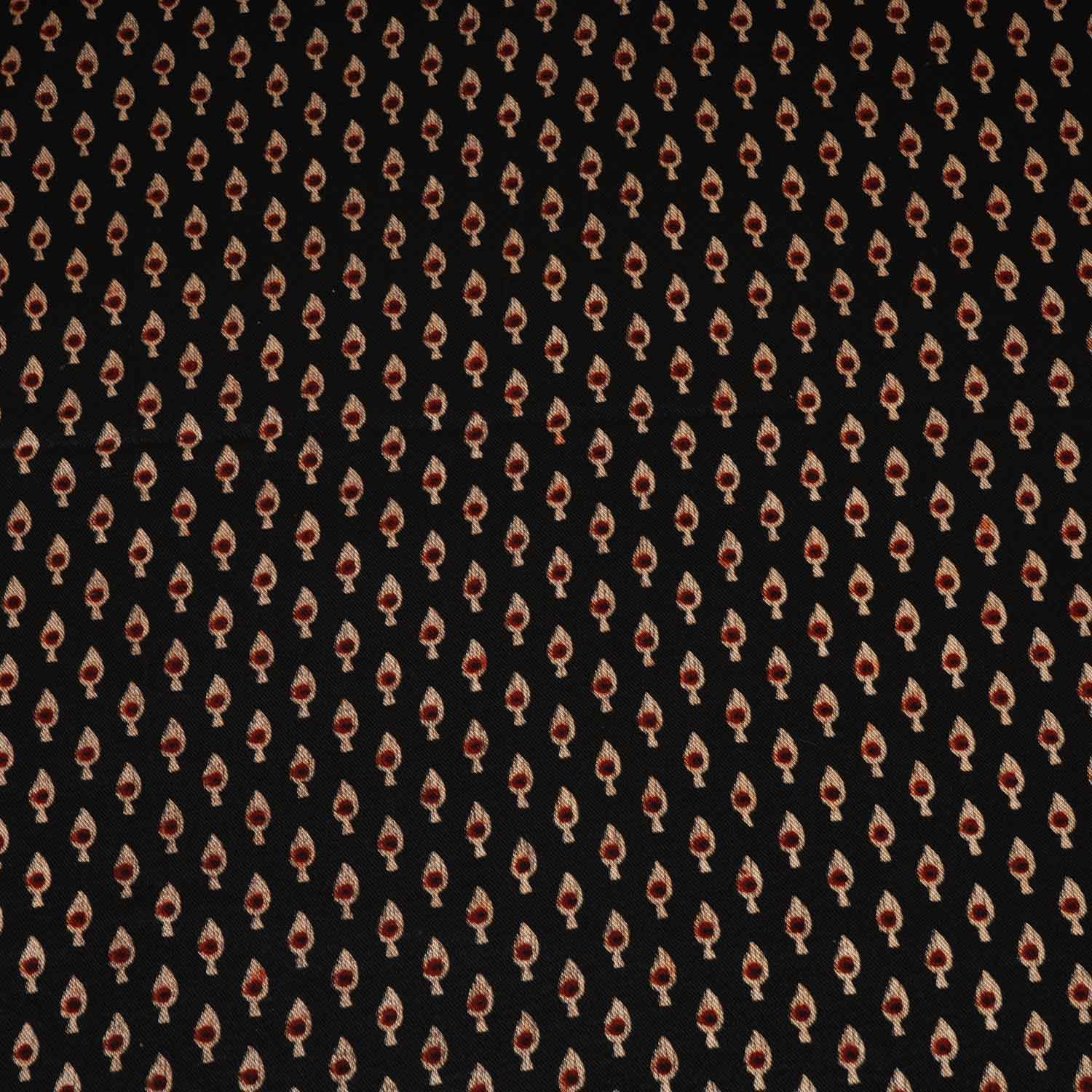 Black Floral Print Mashru Silk Fabric EEG-28320 - Image 4
