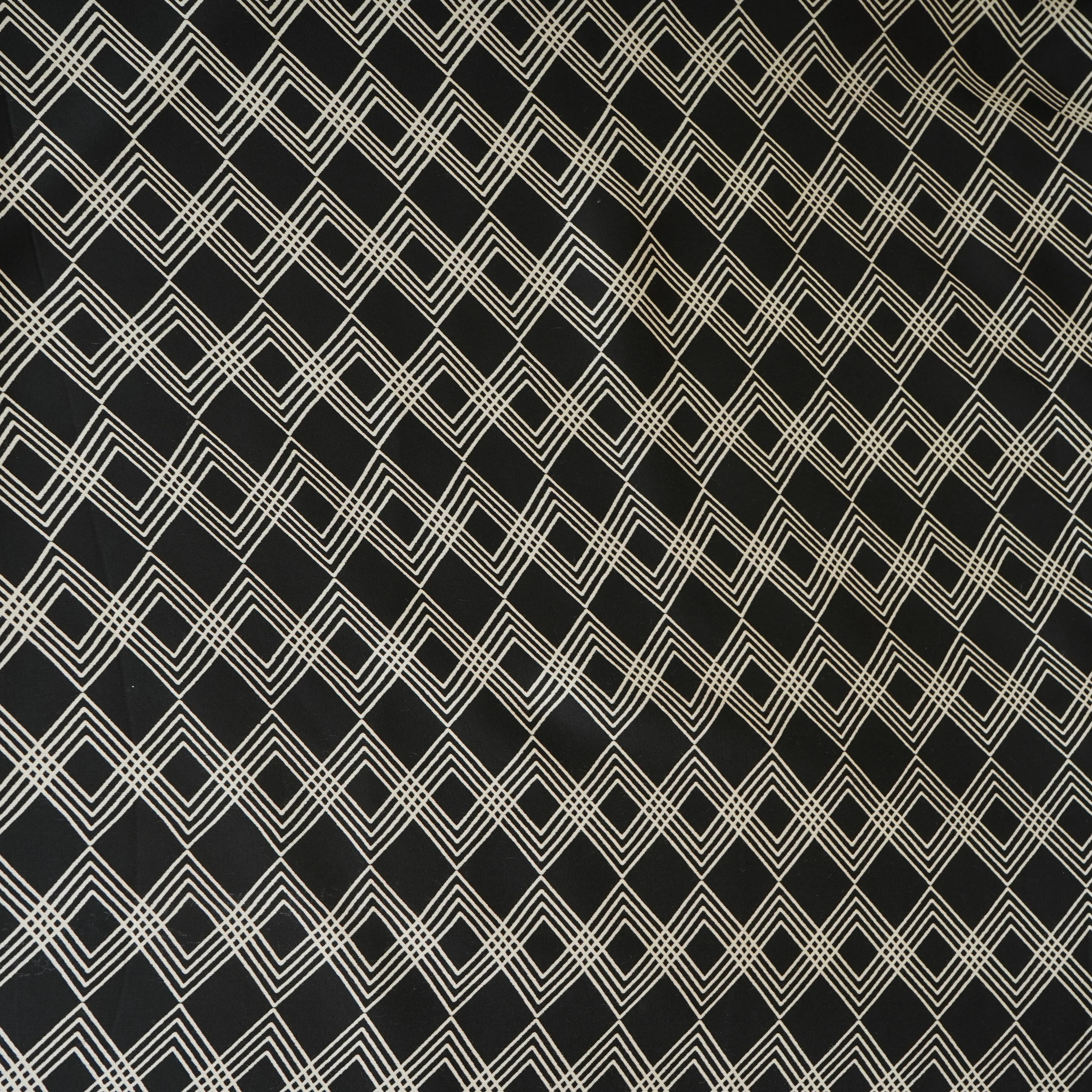 Black Geomatrical Print Modal Satin SN-29512 - Image 2