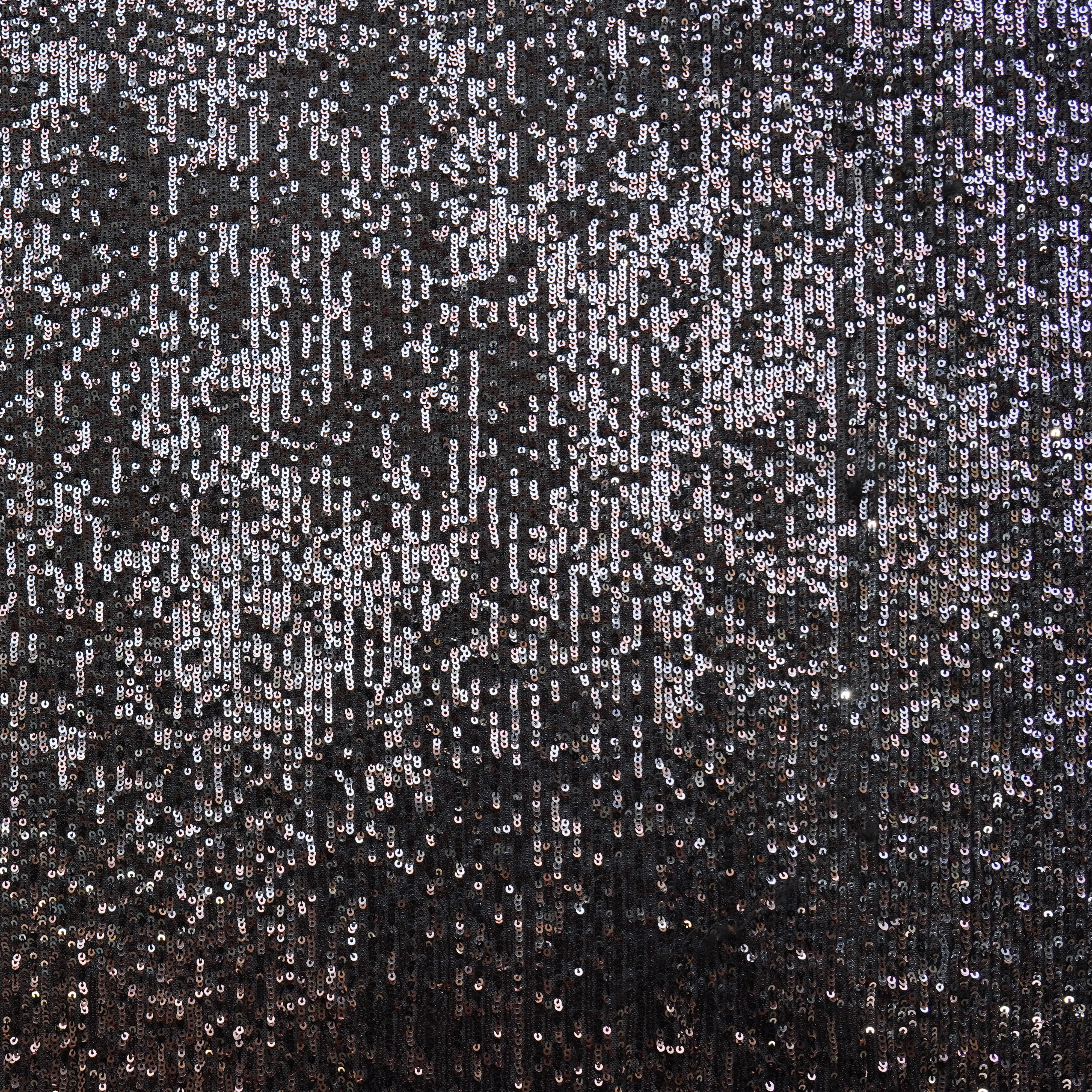 Black Golden Ombre Heavy Sequins Embroidery Net Fabric - Image 3