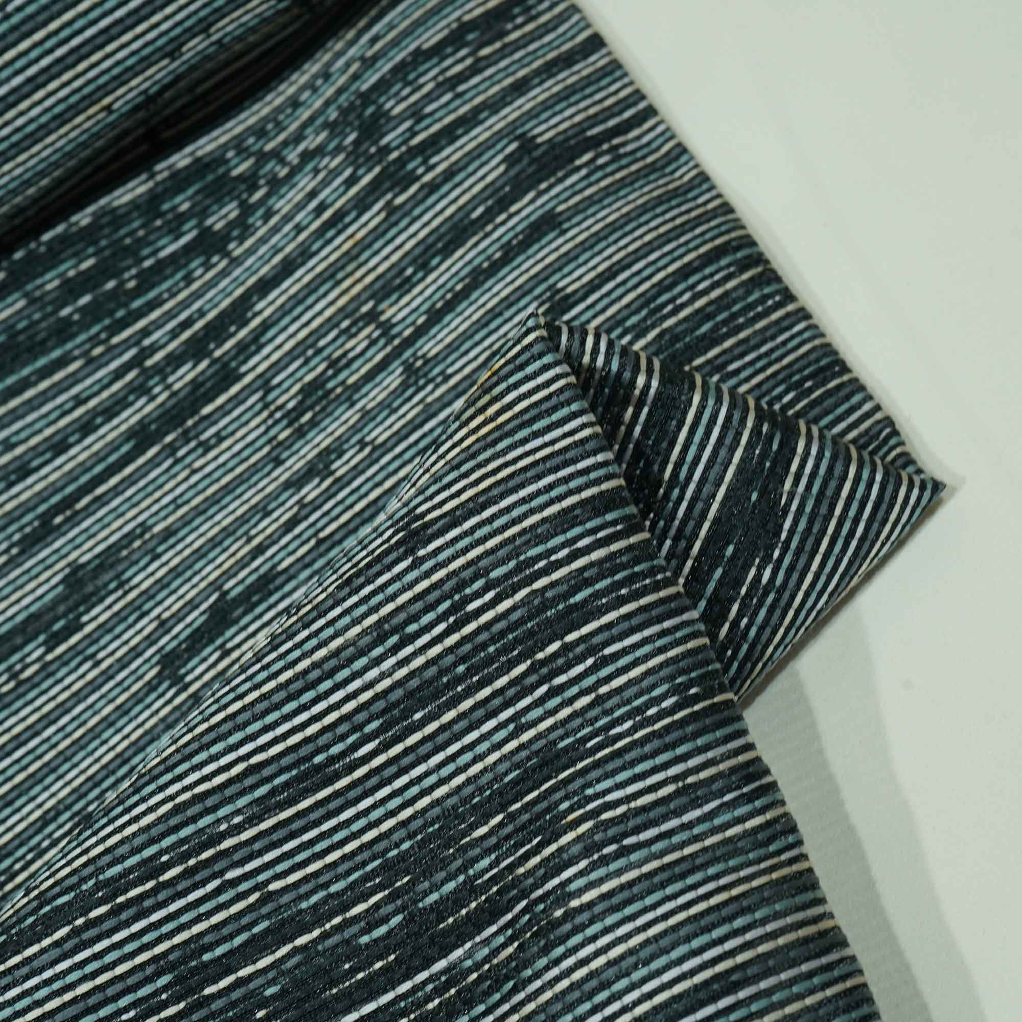 Black & Grey Stripes Brocade Jacquard OE-9495 - Image 2