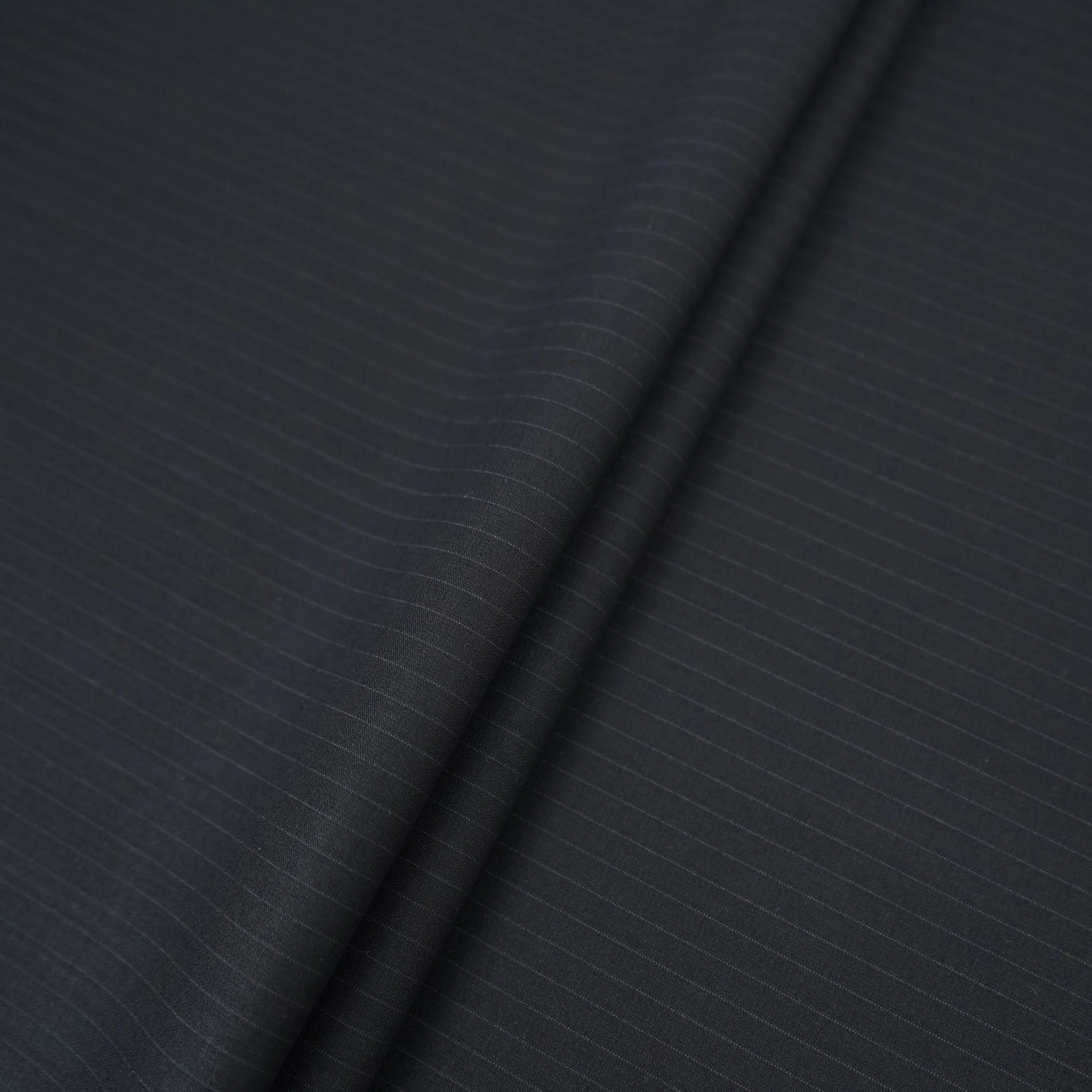 Black Pin Stripes Suiting Fabric ASMI-31281 - Image 4