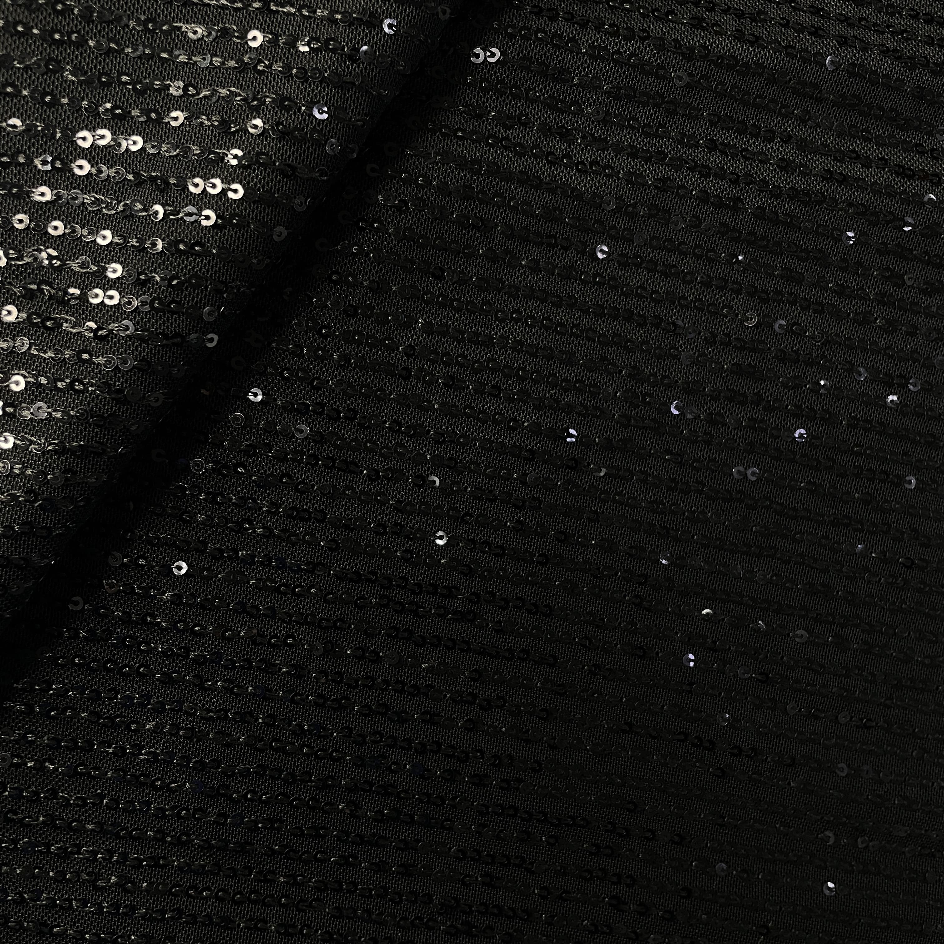 Black Sequins Embroidery Net Fabric 19904 - Image 2
