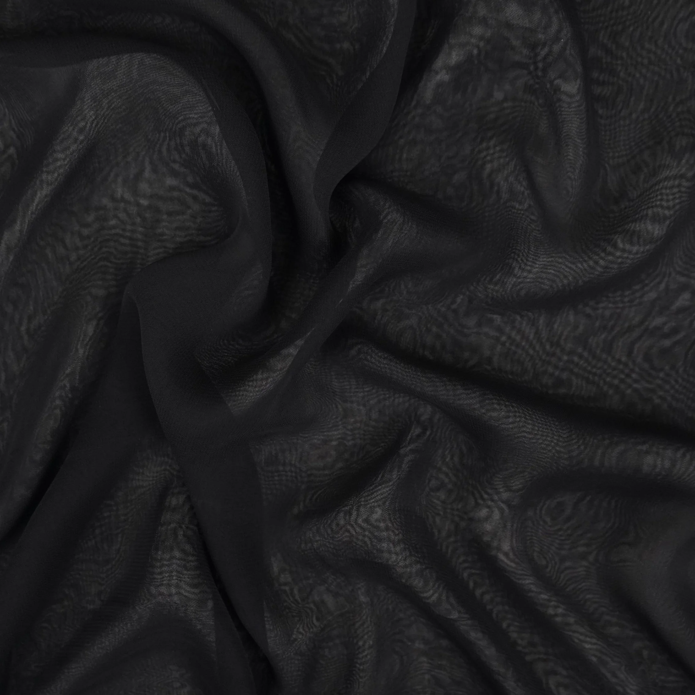 Black Solid 60gm Georgette Fabric SSMG-16 - Image 2