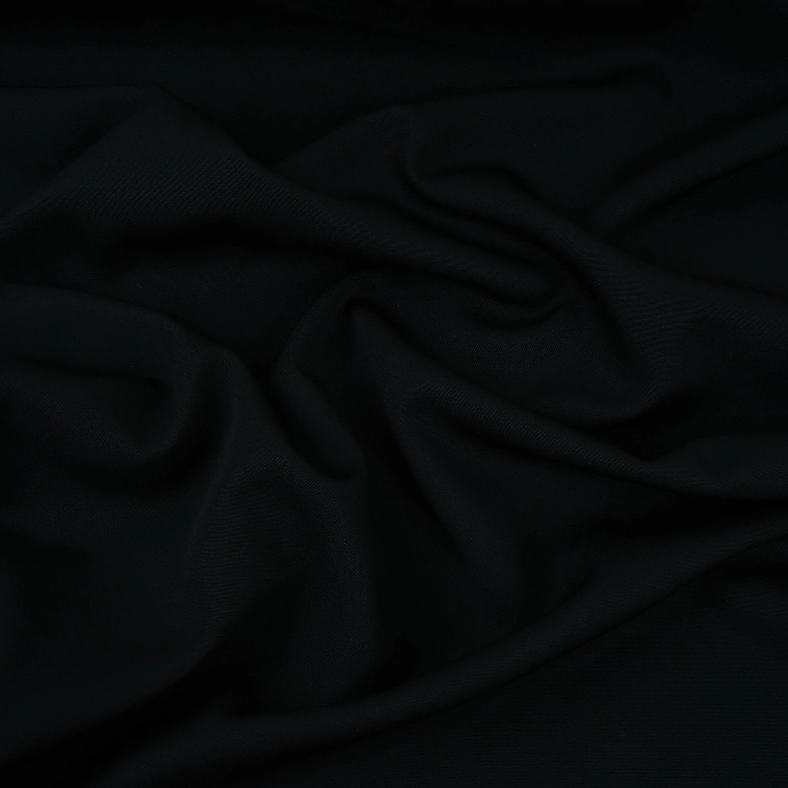 Black Solid Banana Crepe Fabric LIB-01 - Image 3