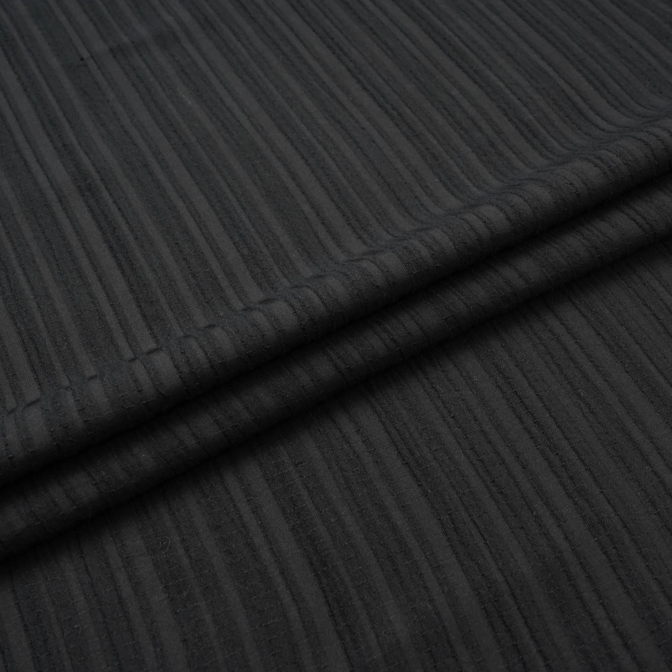 Black Solid Crushed Poplin LI-32163 - Image 5