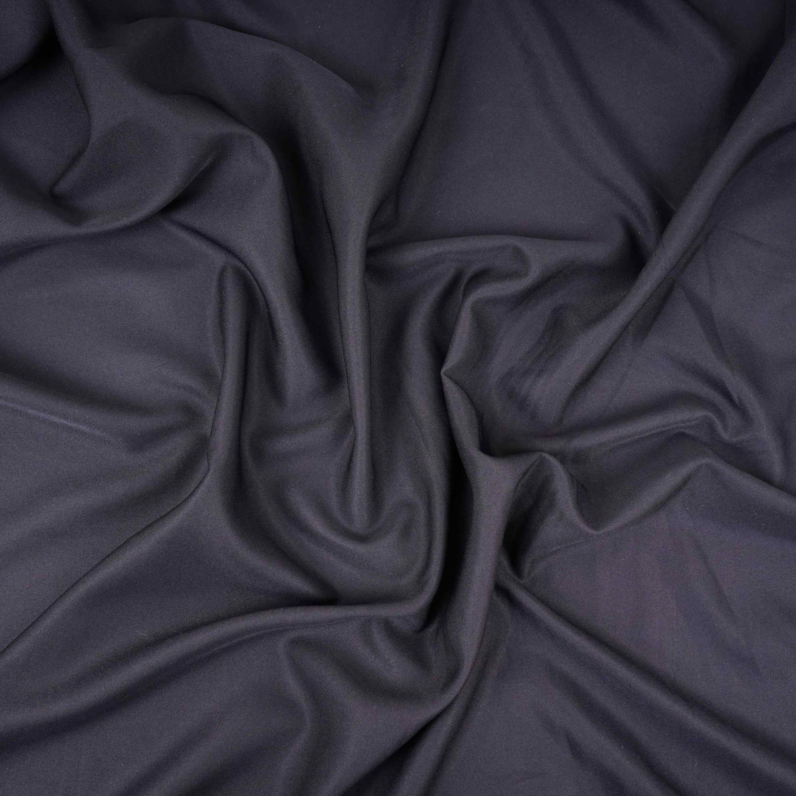 Black Solid Japanese Crepe Shirting Fabric PG-30372 - Image 3