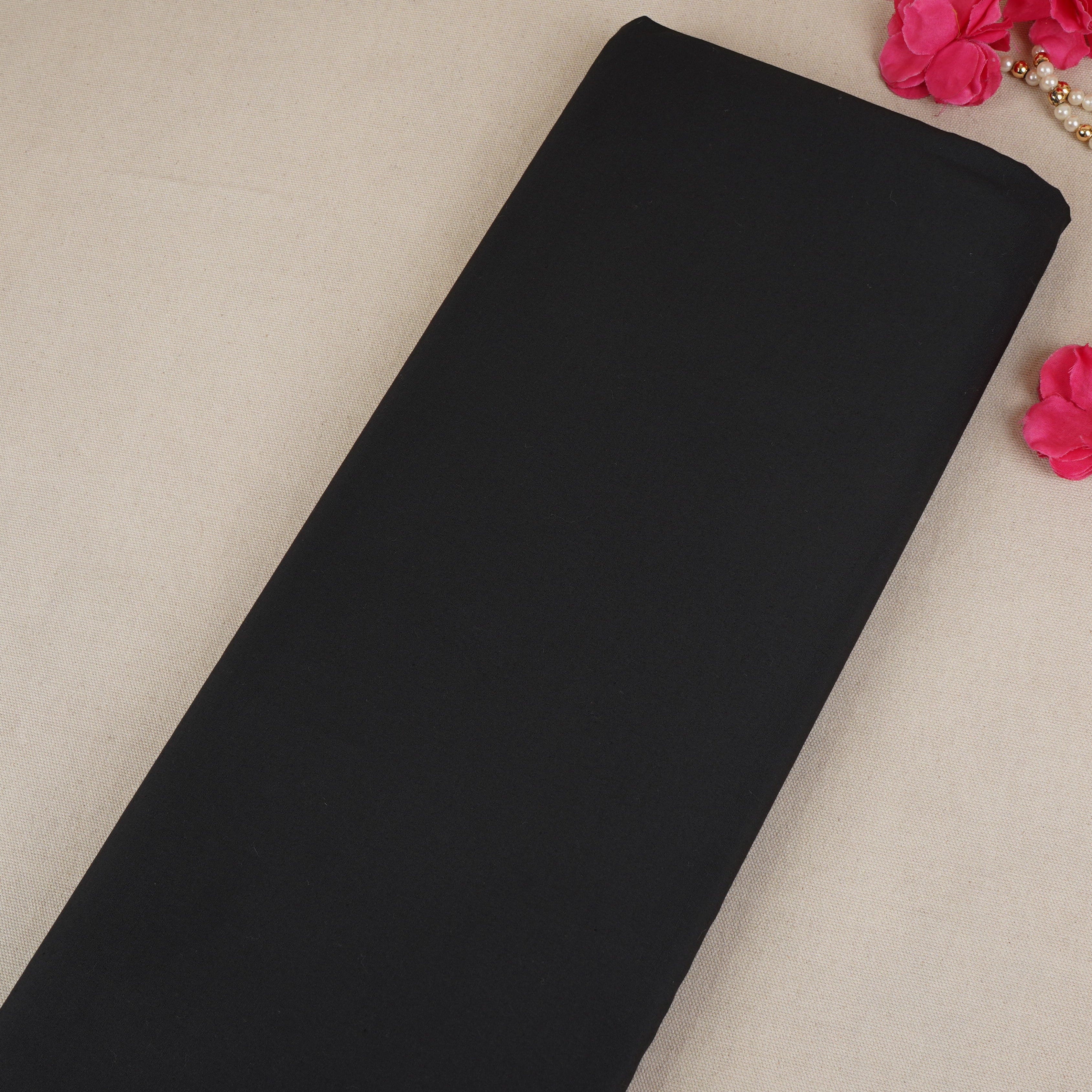 Black Solid Micro Cotton Fabric MFM-30148