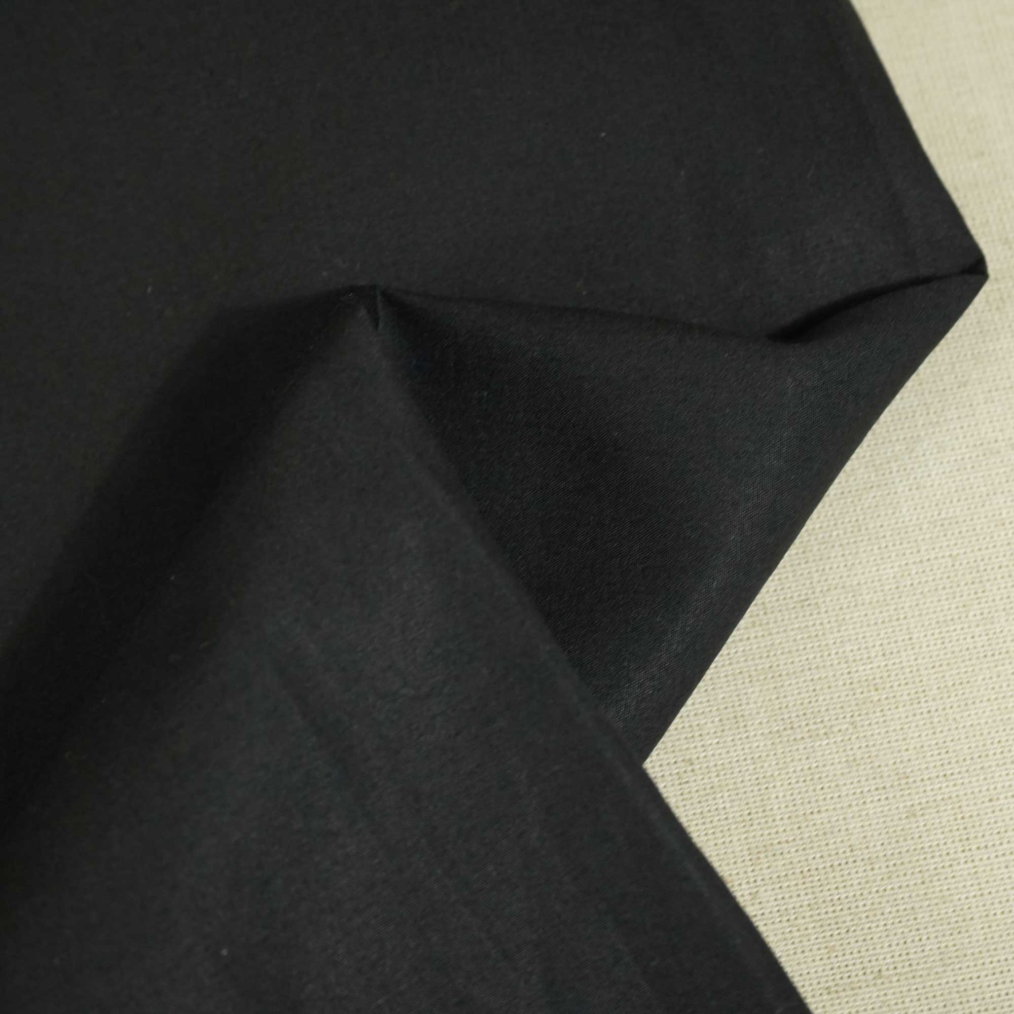 Black Solid Poplin Fabric STI-8877 - Image 2