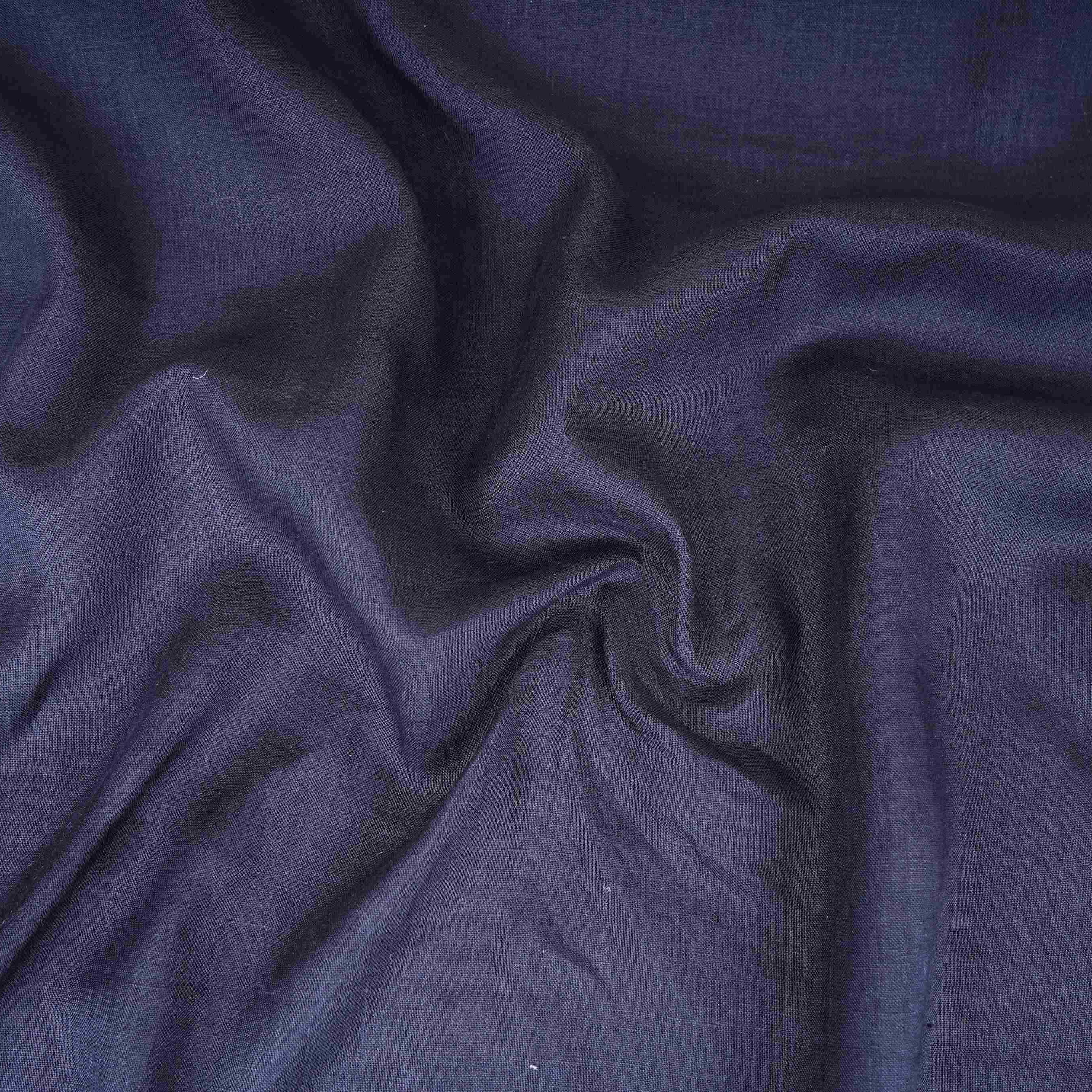 Black Solid Pure Linen Fabric UT-30954 - Image 2