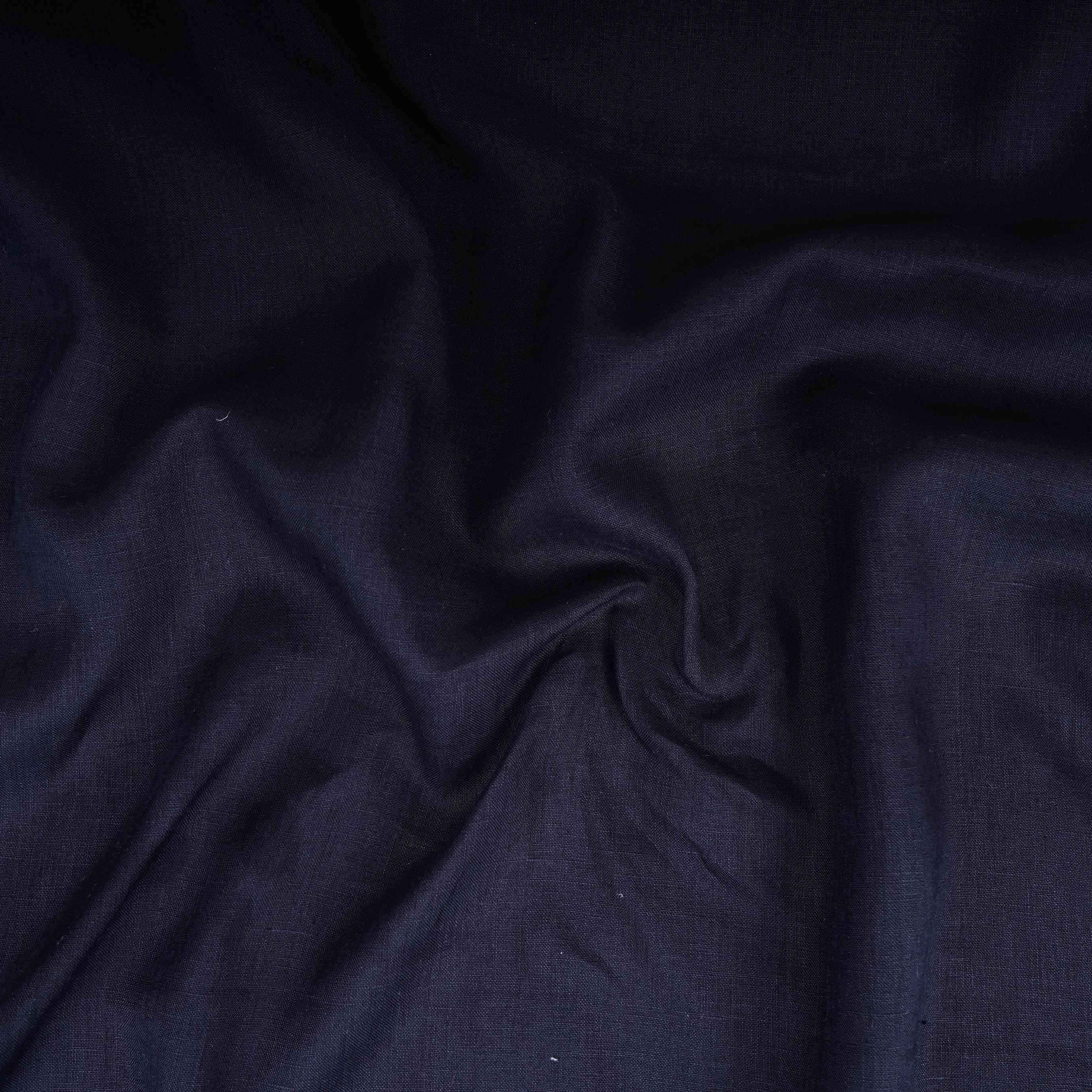 Black Solid Pure Linen Fabric UT-30954 - Image 4