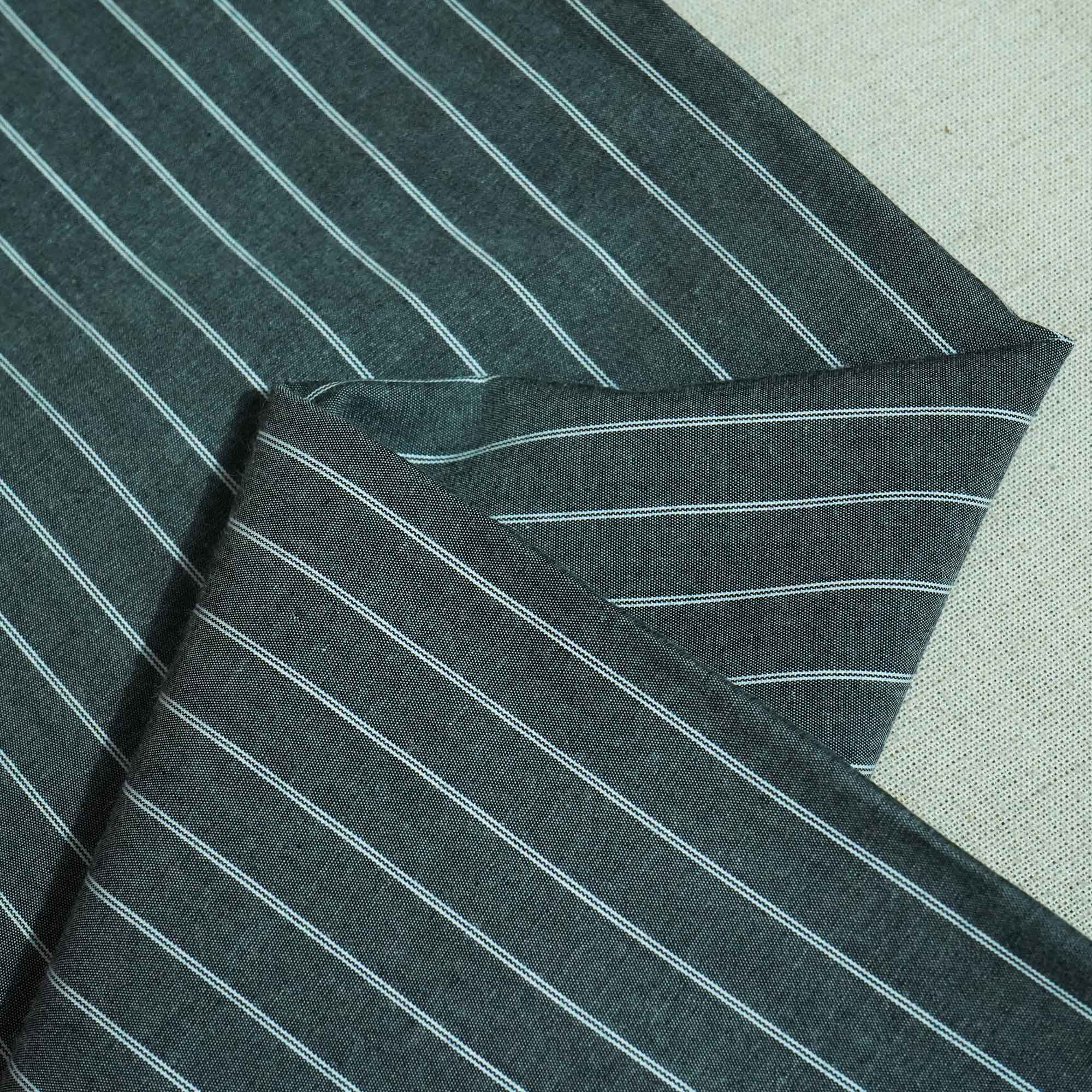 Black Stripes Print Poplin Fabric LSF-27215 - Image 2
