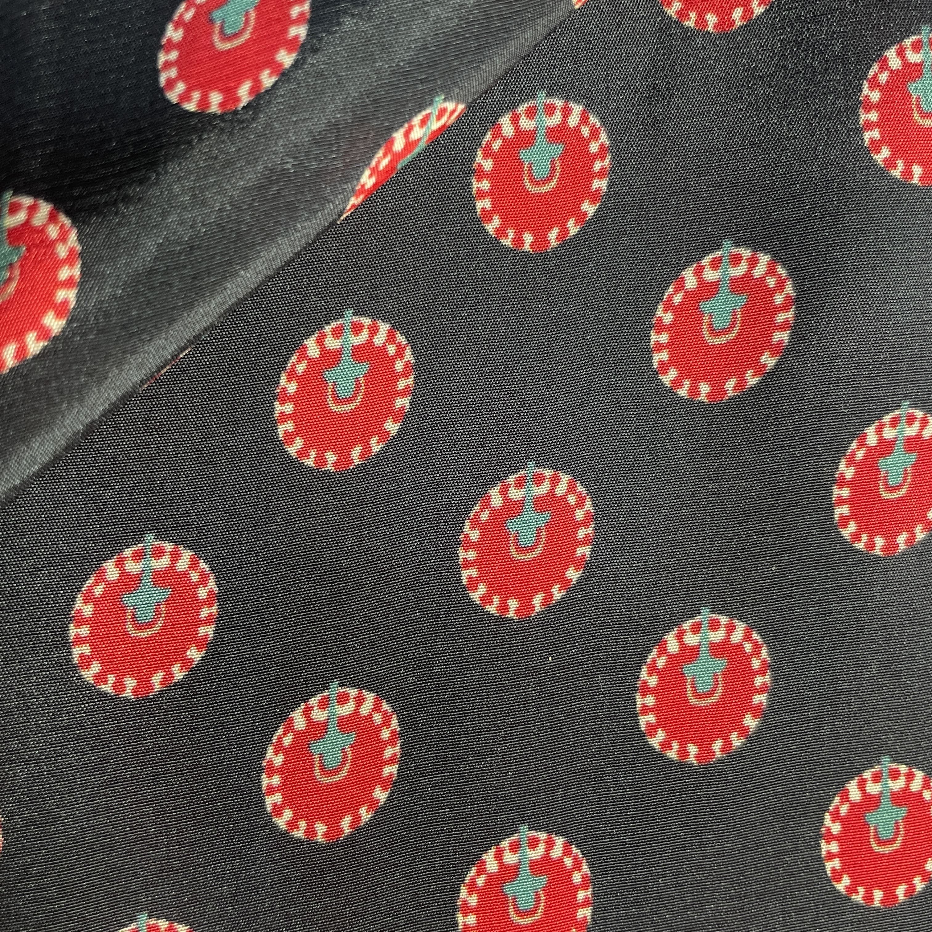 Black Traditonal Print Natural Crepe 20332 - Image 2