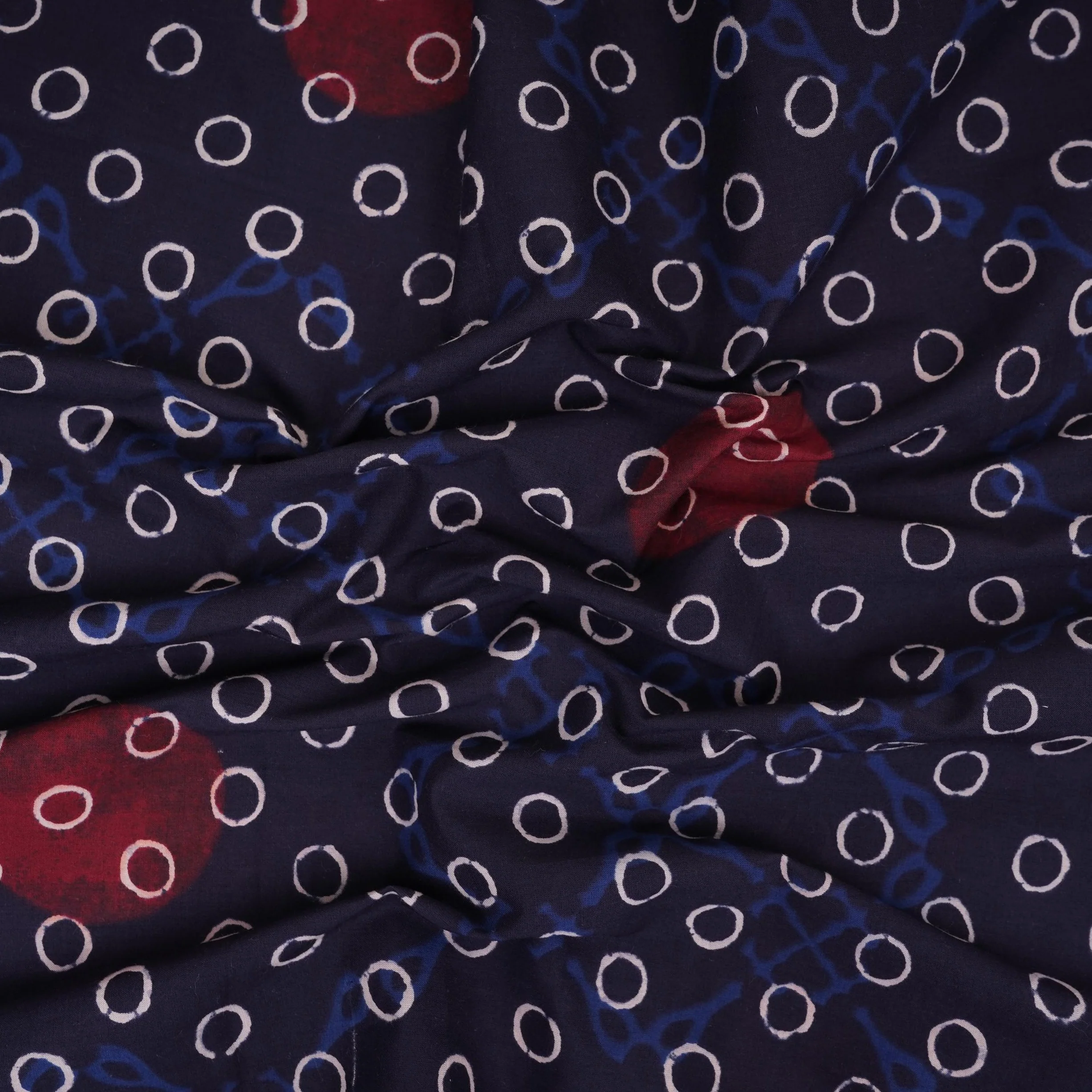 Black With Multicolor Polka Dot Cotton Fabric DE-32297 - Image 3