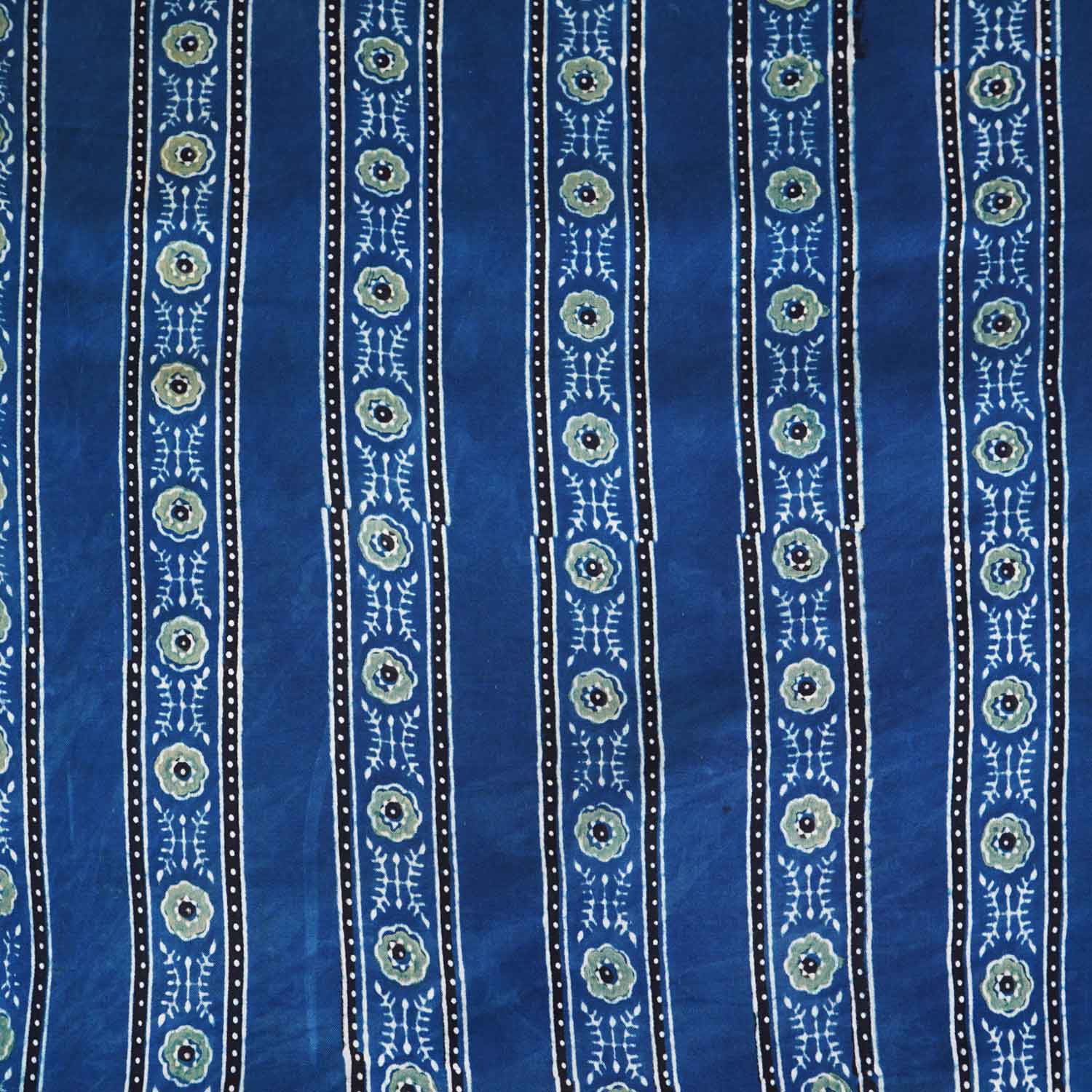 Blue Ajrakh Print Modal Satin Fabric EEG-28671 - Image 4