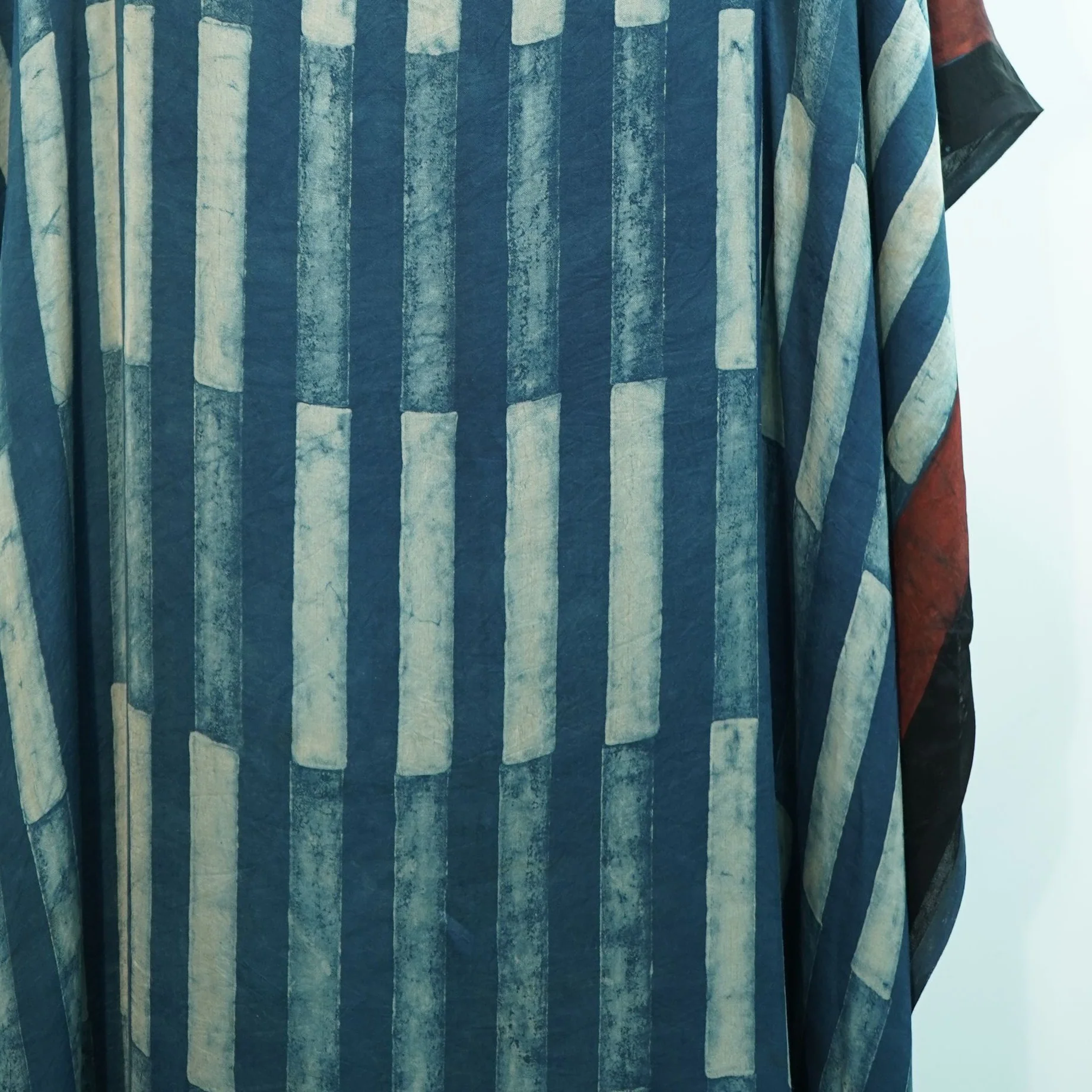 Blue Ajrakh print Modal Silk Kaftan EEG-31634 - Image 4