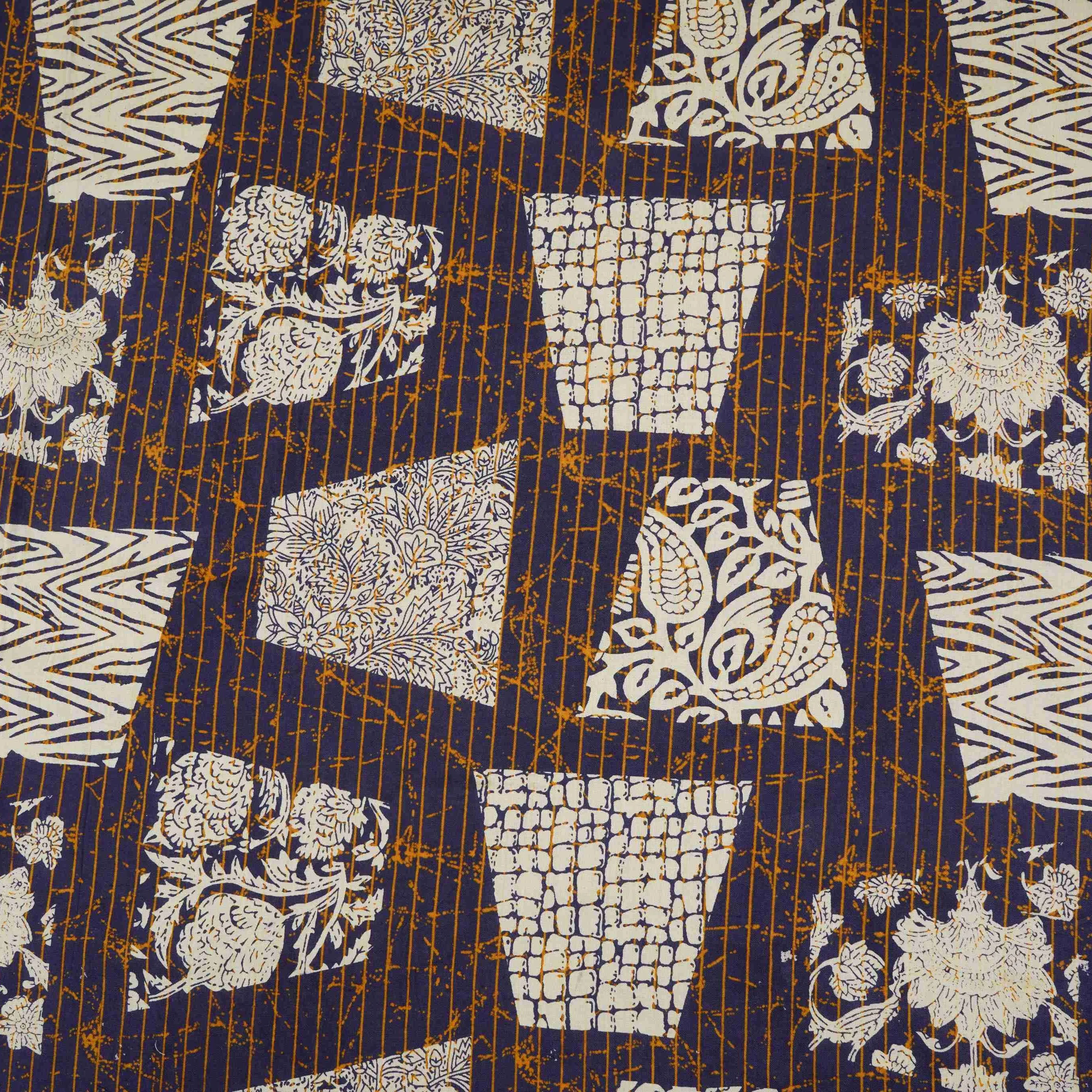 Blue & White Batik Print Cotton Fabric OG-30320 - Image 2