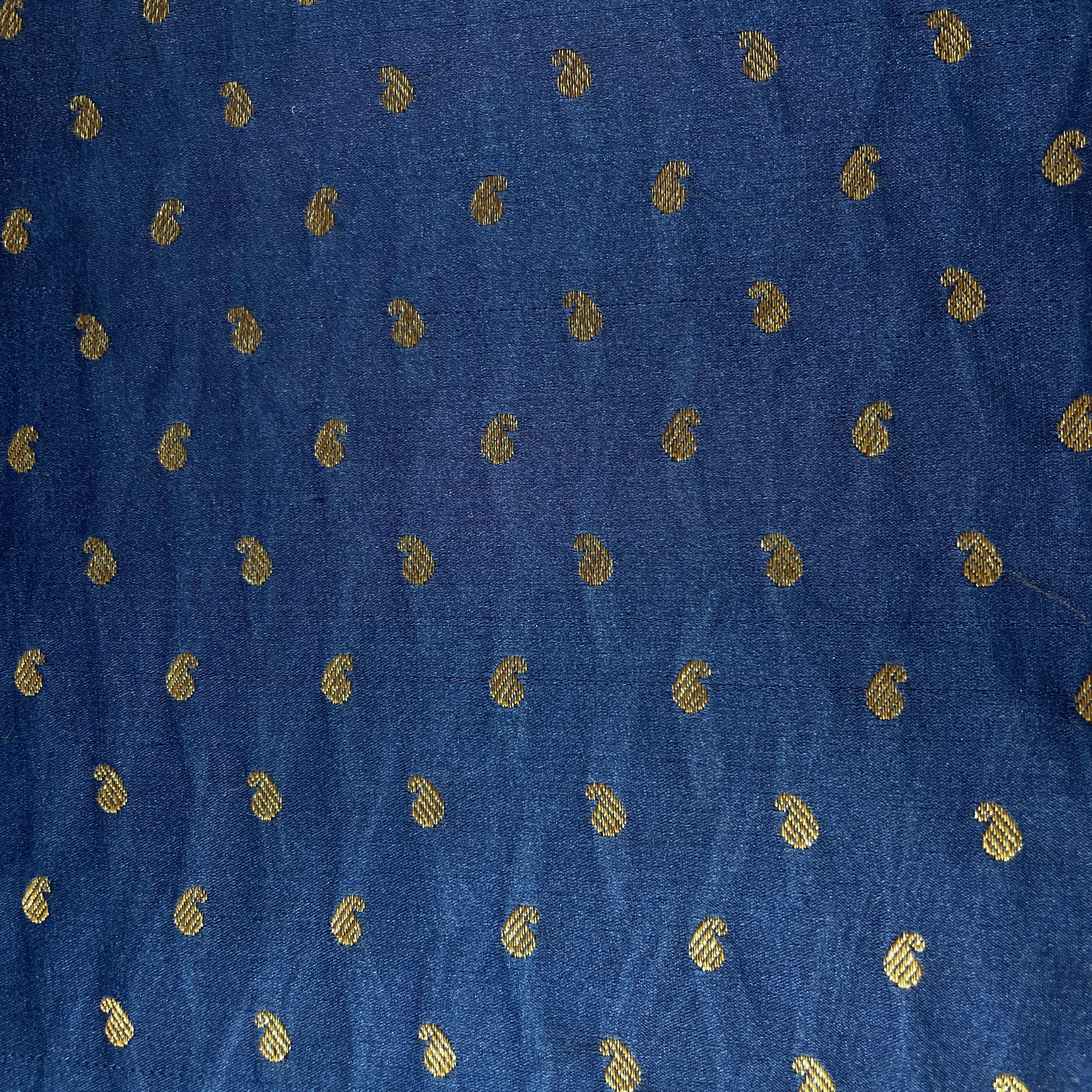 Blue Banarasi Brocade Fabric 19211 - Image 2