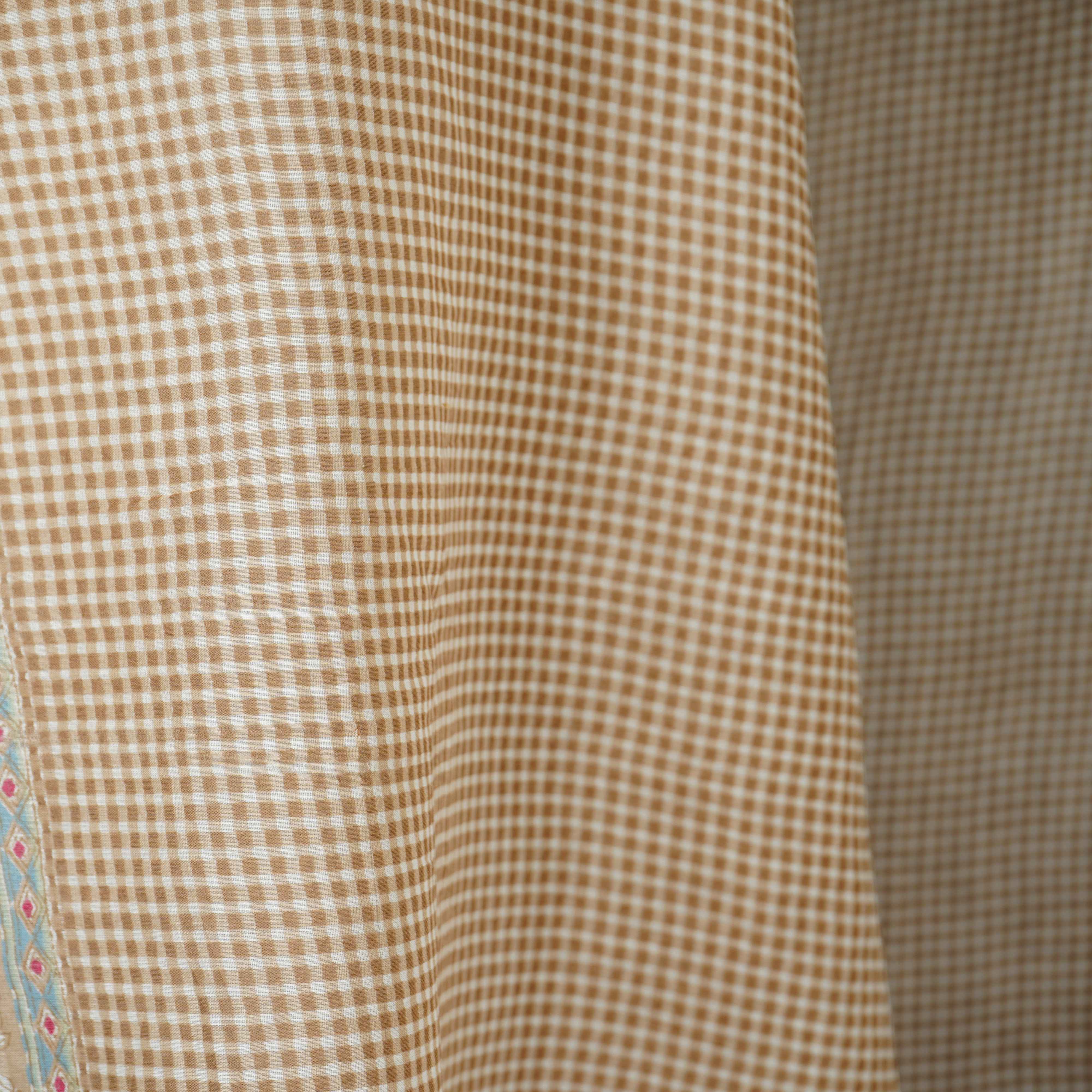 Blue Floral Checks Print Cotton Dupatta MFR-29933 - Image 3