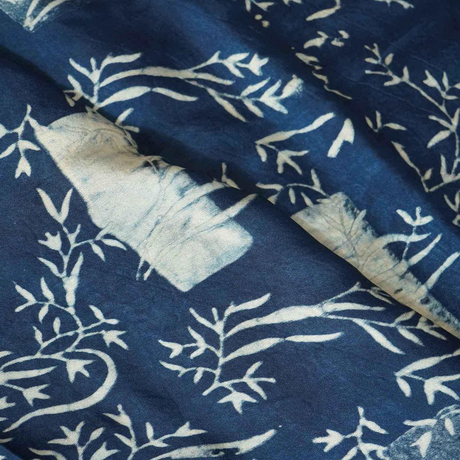 Blue Floral Modal Silk Fabric ASK-27280 - Image 3