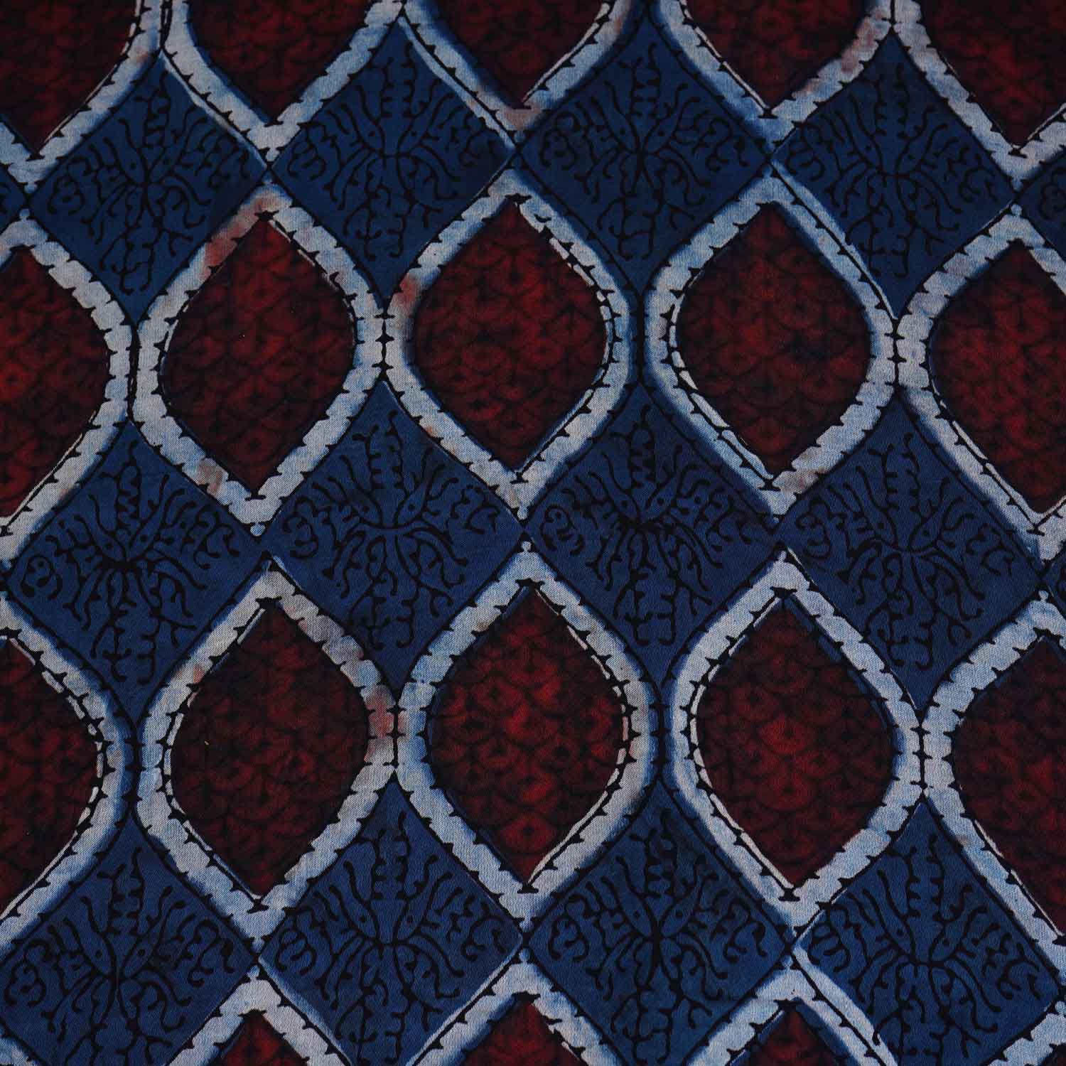 Blue Floral Print Modal Satin Fabric EEG-28677 - Image 4