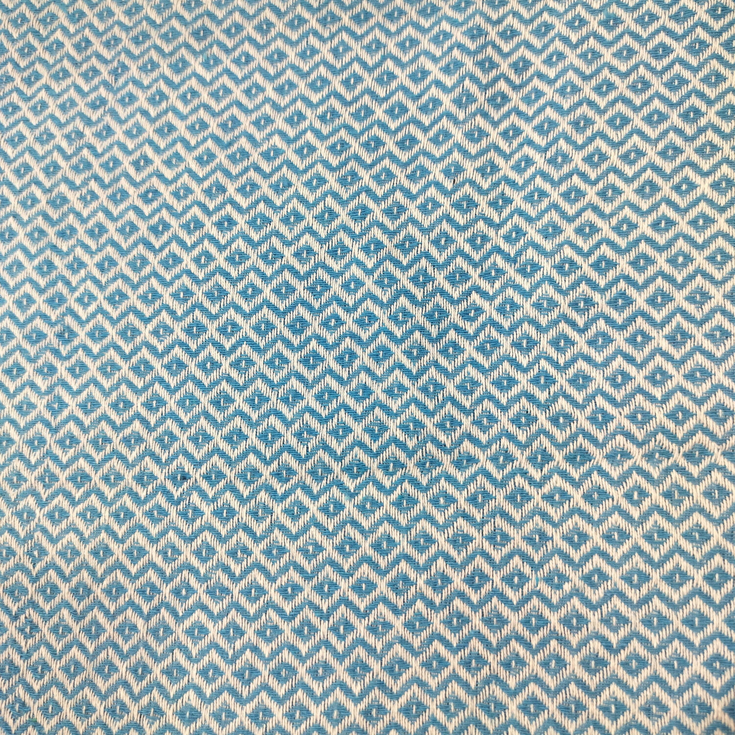 Blue Geomatrical Print Handloom Cotton Fabric 1029 - Image 2
