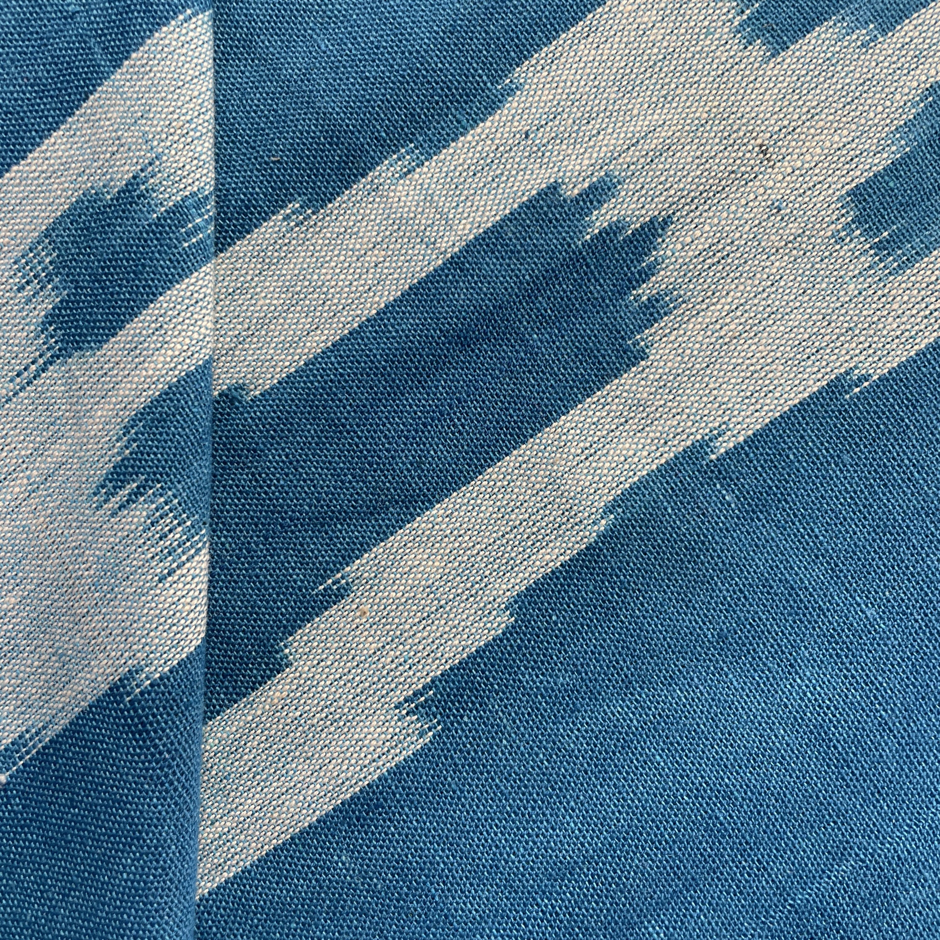 Blue Ikkat Print Cotton Fabric 18126 - Image 2