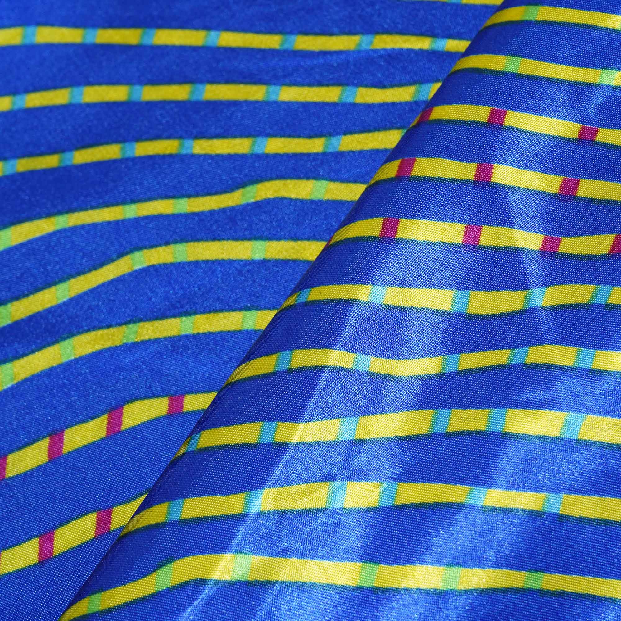 Blue Leheriya Print Satin SS-14020 - Image 3