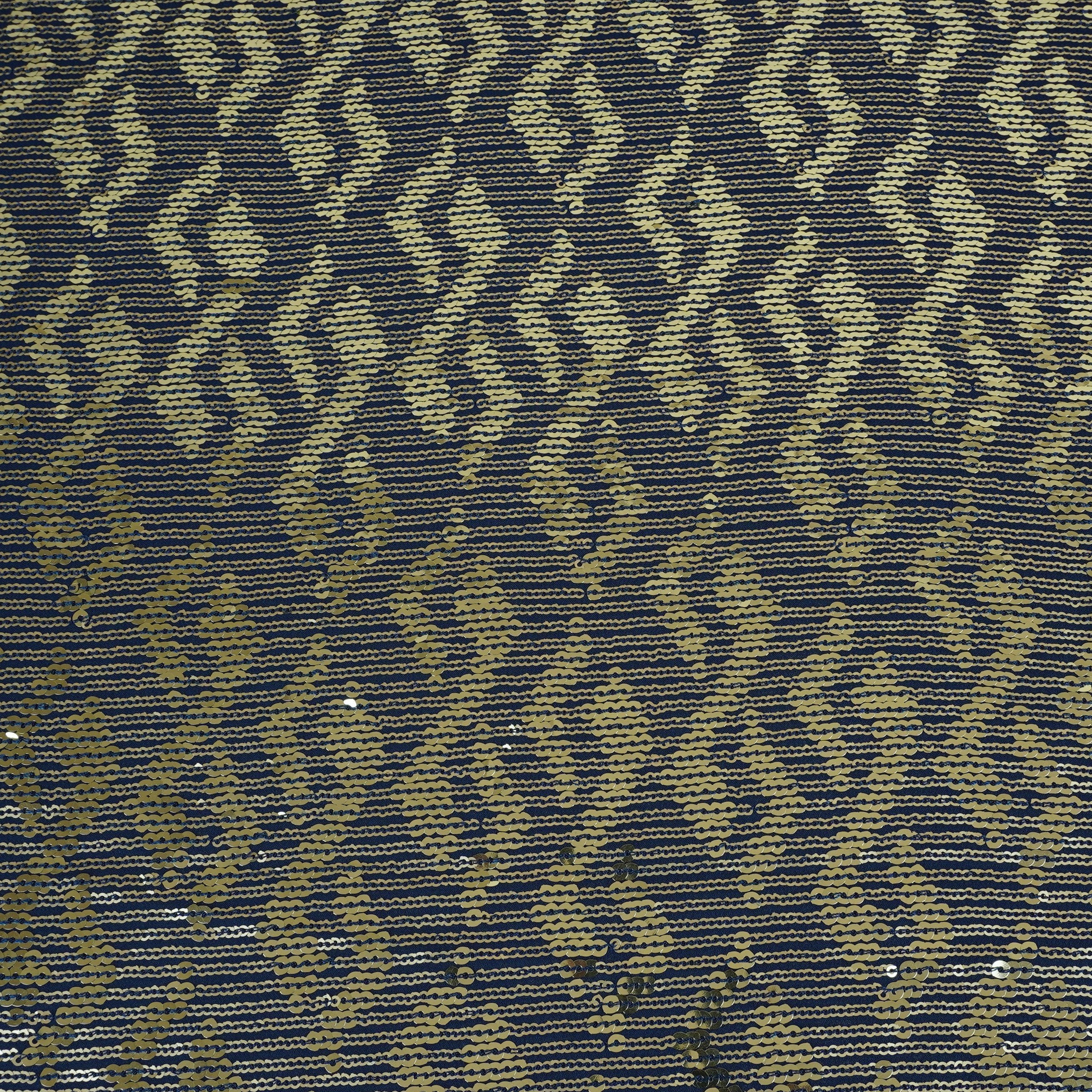 Blue Sequins embroidery Georgette Fabric WI-29173 - Image 2