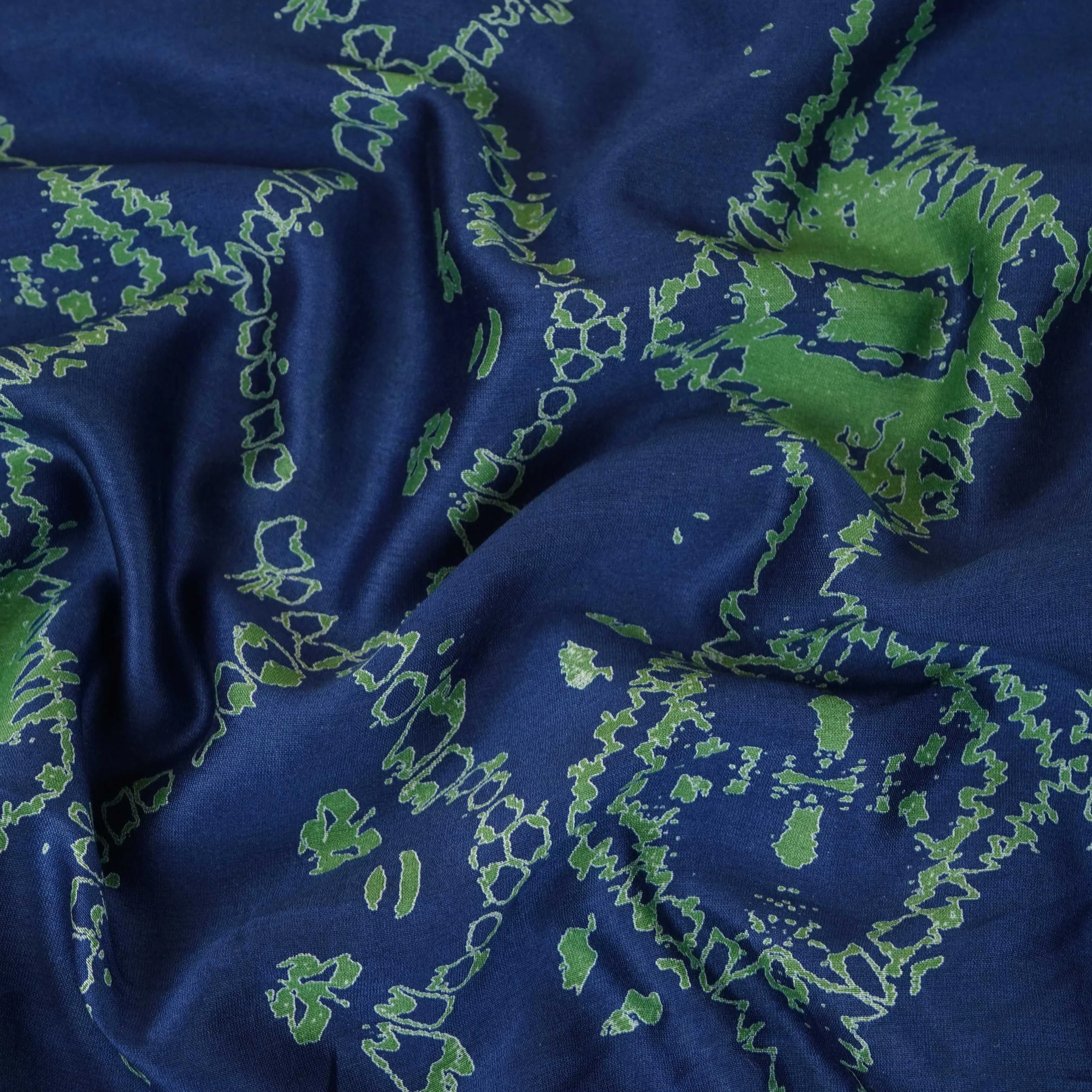Blue Shibori Print Pure 70gm Chanderi Fabric SN-30541 - Image 4