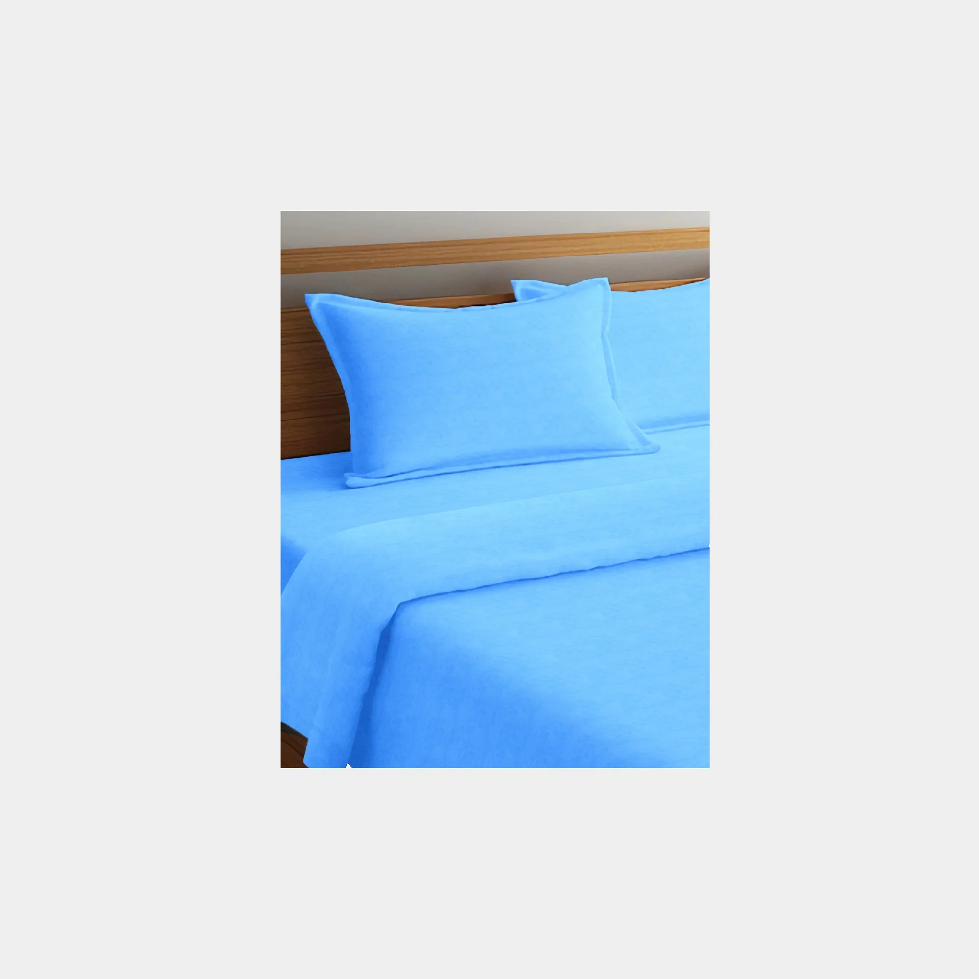 Blue Solid Semi Velvet Fabric - Image 4
