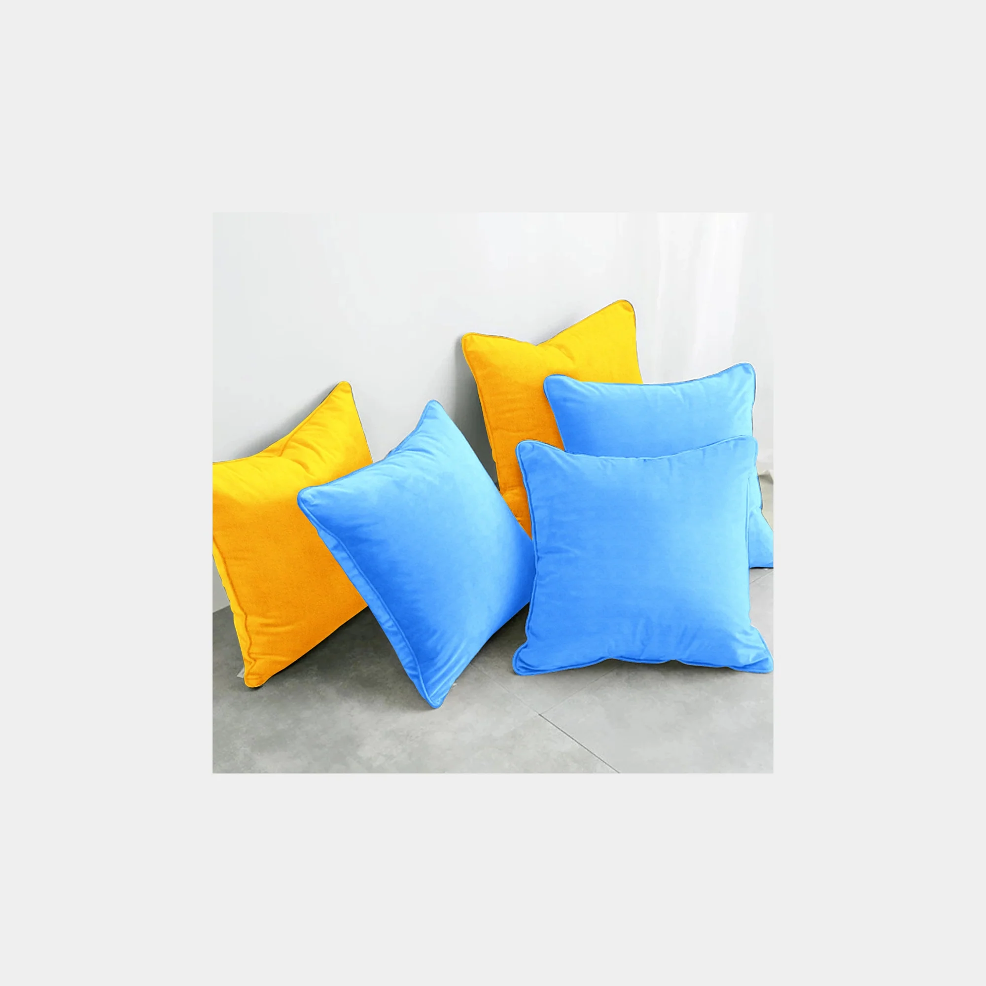 Blue Solid Semi Velvet Fabric - Image 5