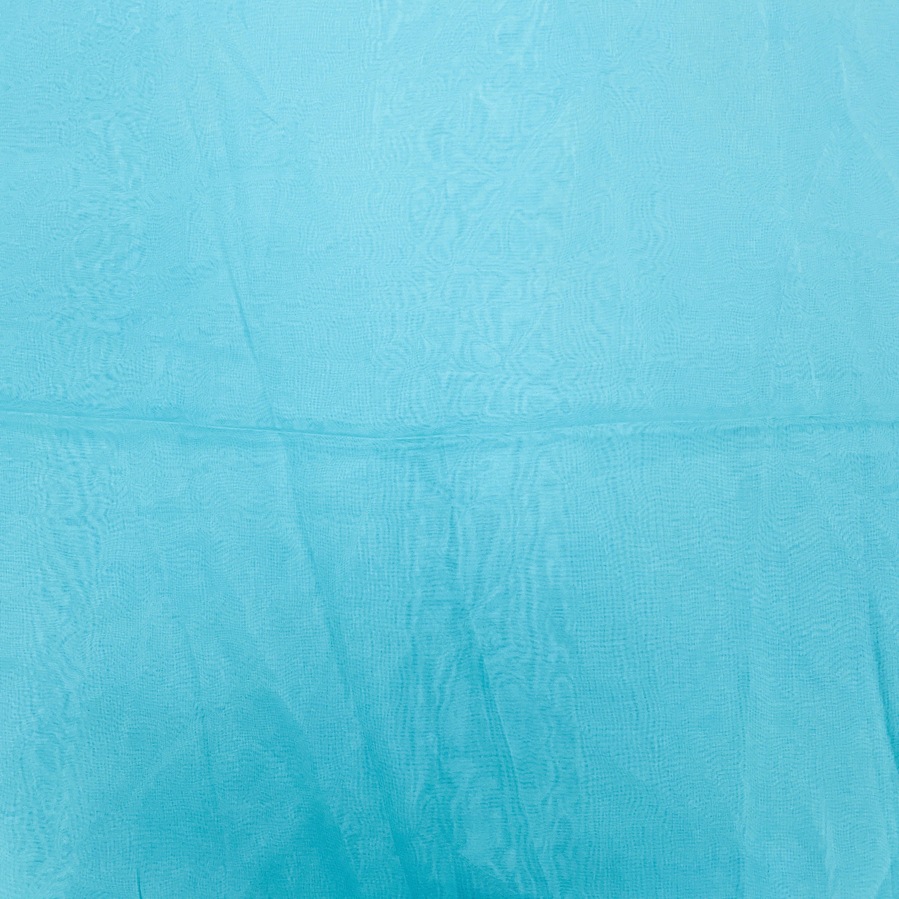 Blue Solid Satin Organza Fabric - Image 2