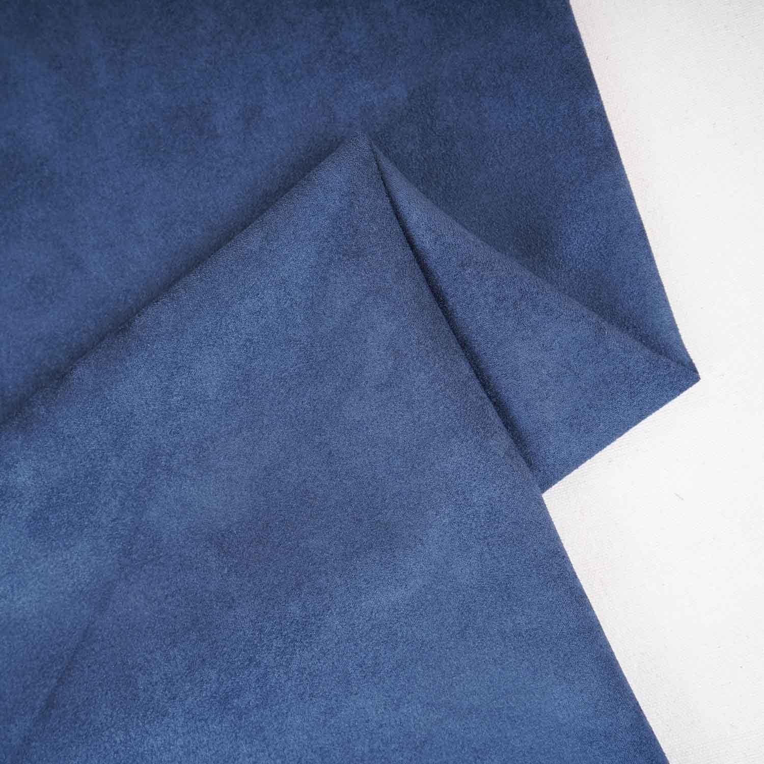 Blue Solid Suede Fabric PDM-29193 - Image 2