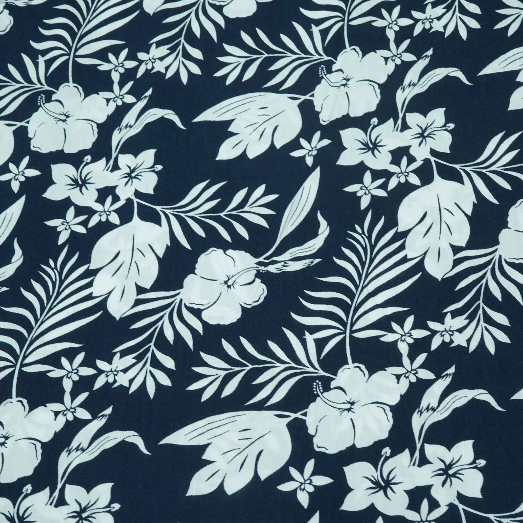 Blue White Floral Print Rayon Fabric AF-17327 - Image 4