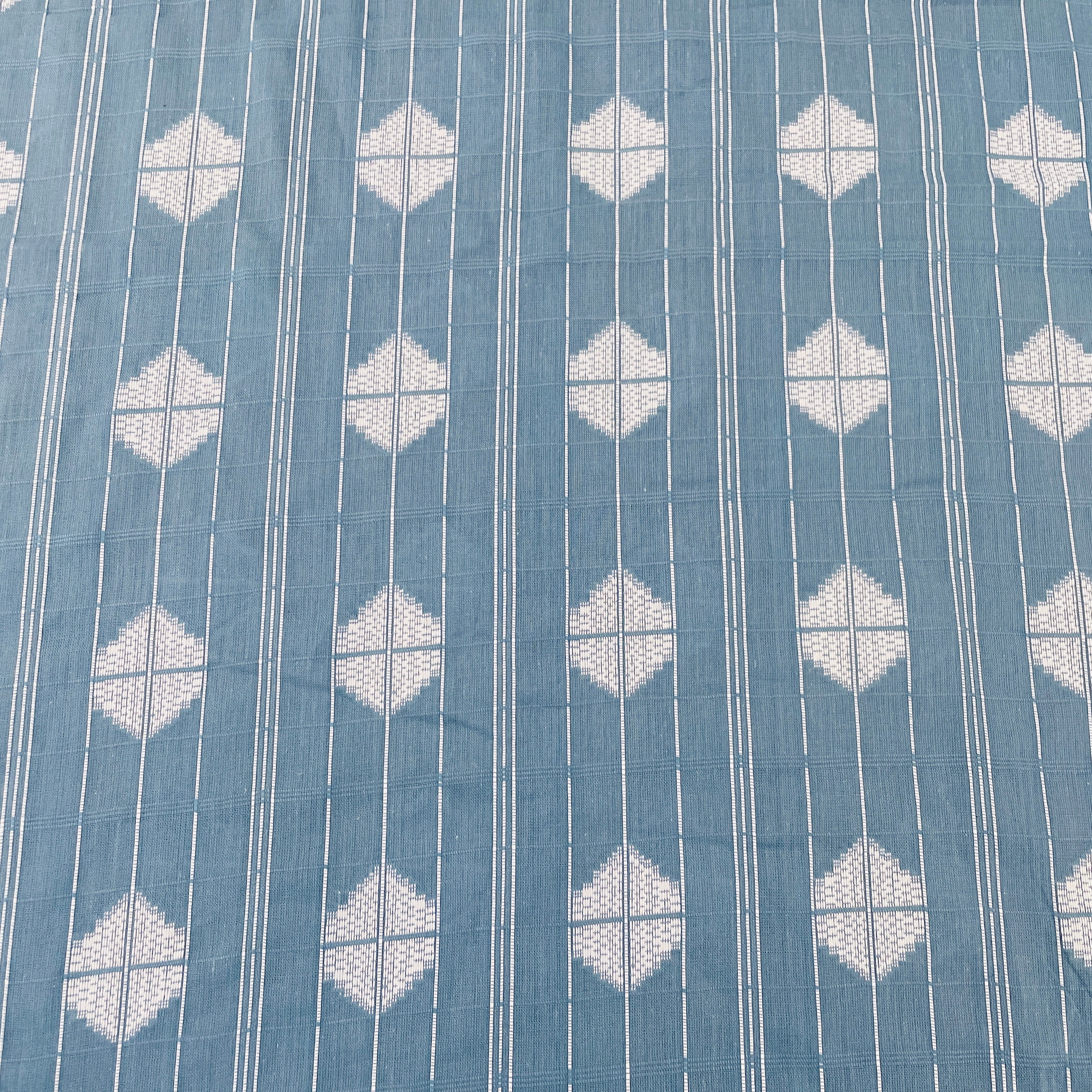 Blue White Handblock Print Cotton - Image 2