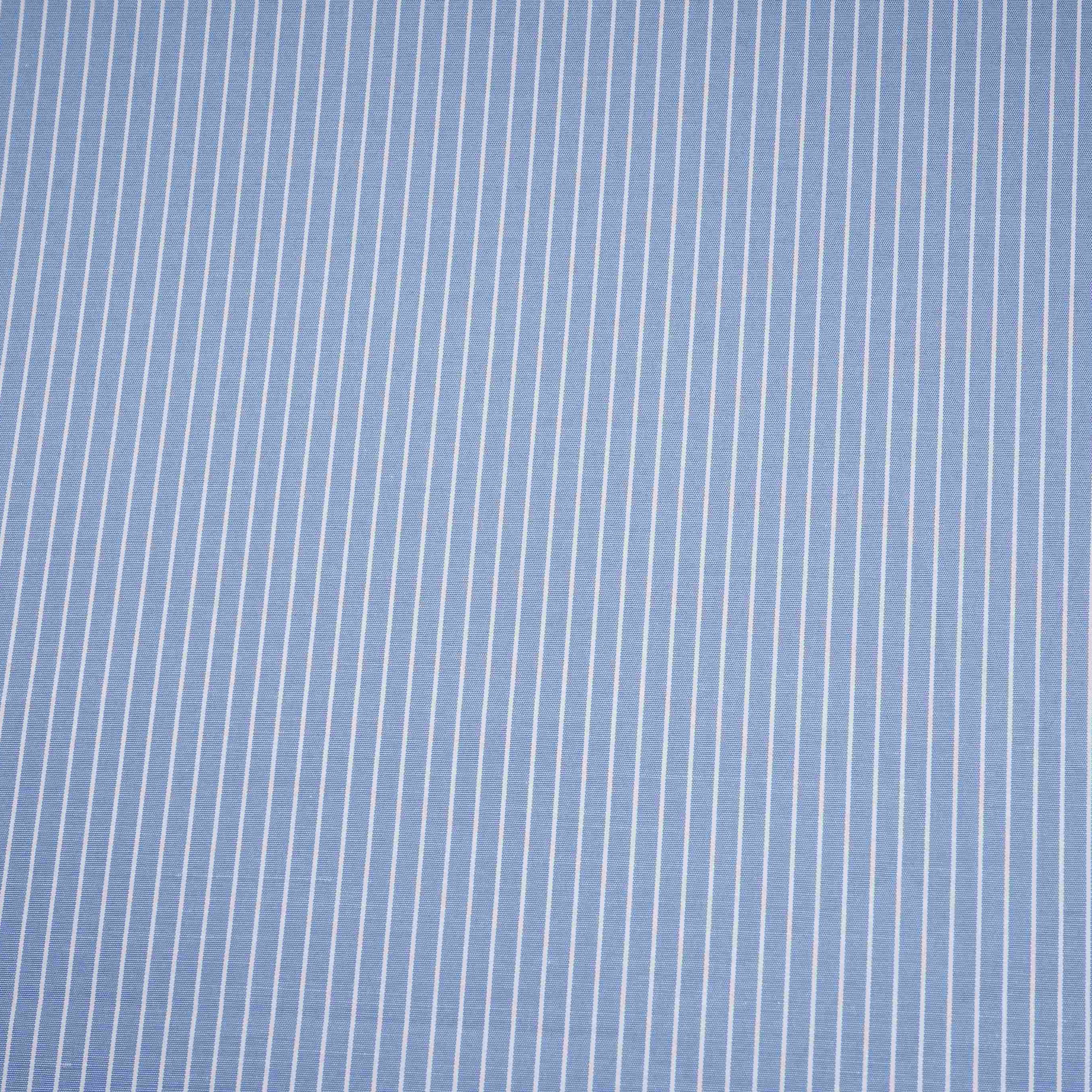 Blue With White Stripes Poplin Fabric MFM-32415 - Image 2