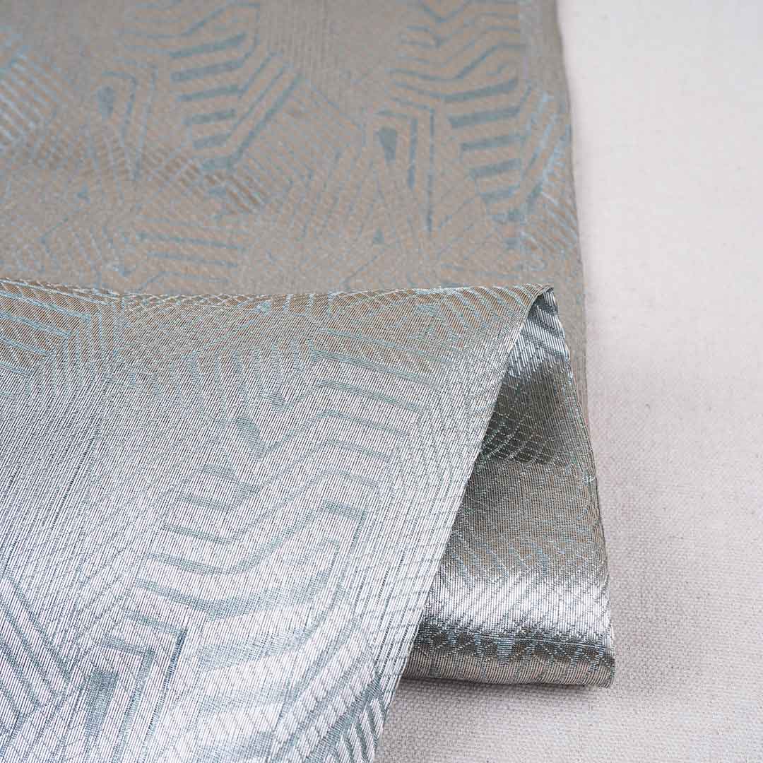 Blue Zari Weave Silk Tissue Fabric CW-28954 - Image 2