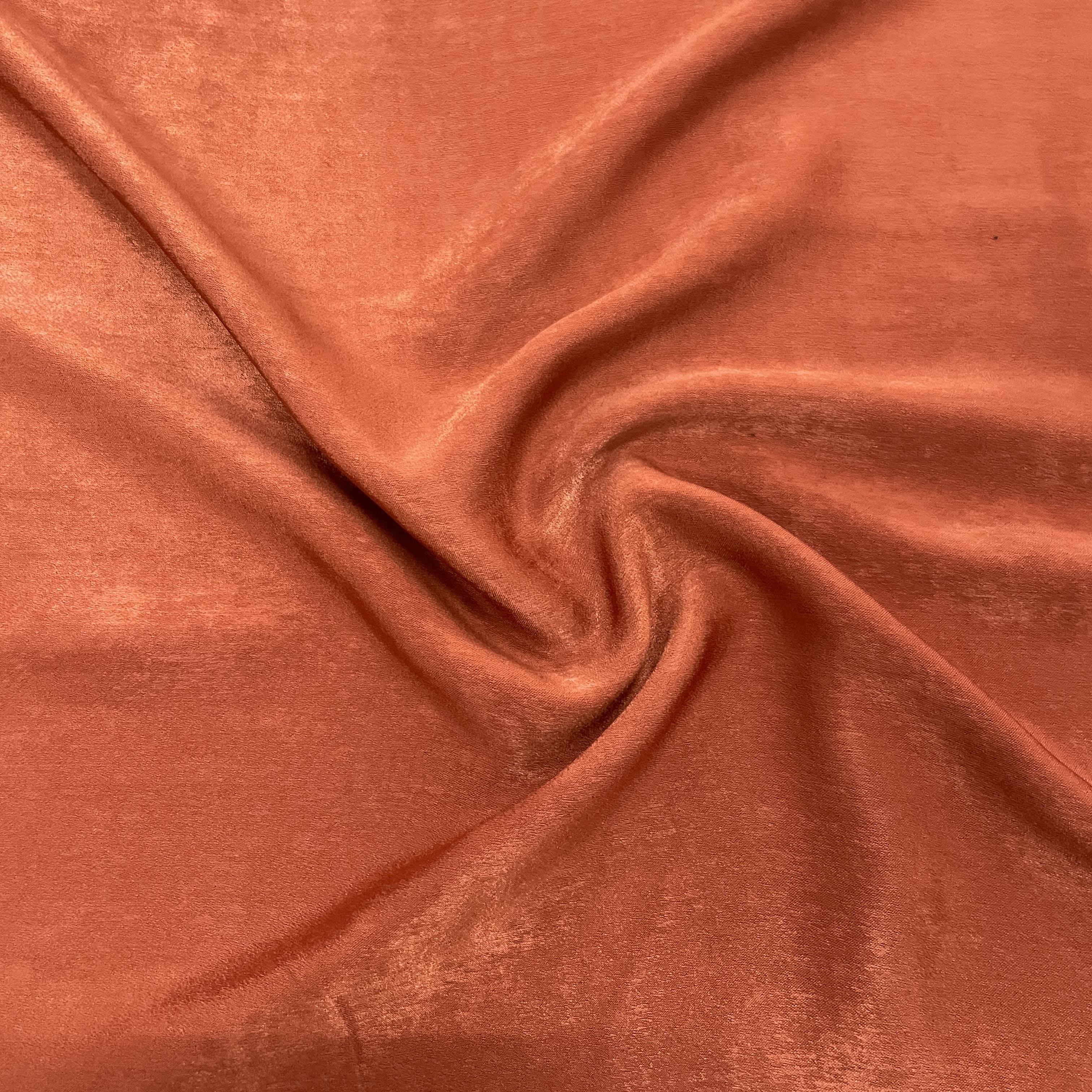 Brick Red Solid Sandwash Satin Fabric 18426