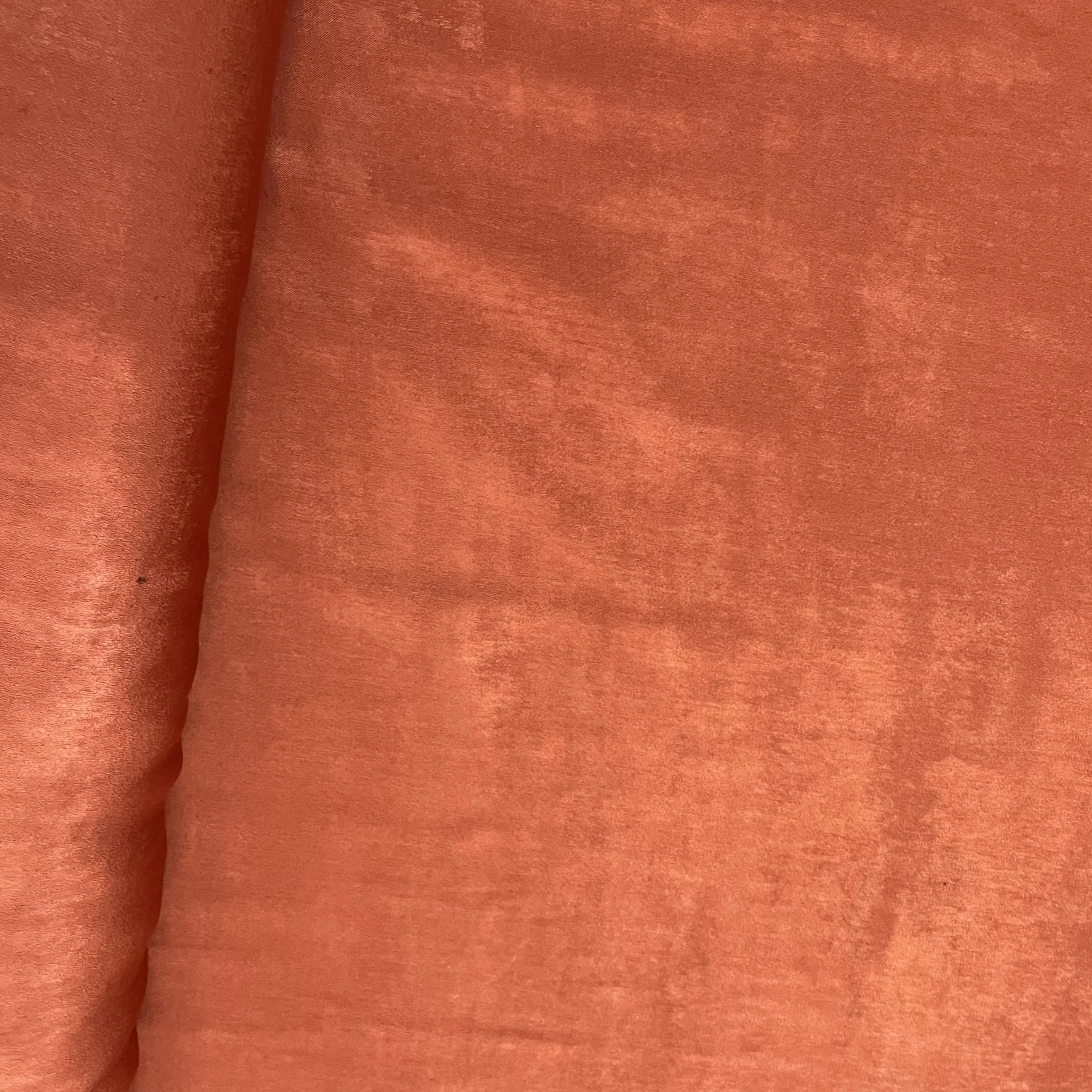 Brick Red Solid Sandwash Satin Fabric 18426 - Image 2